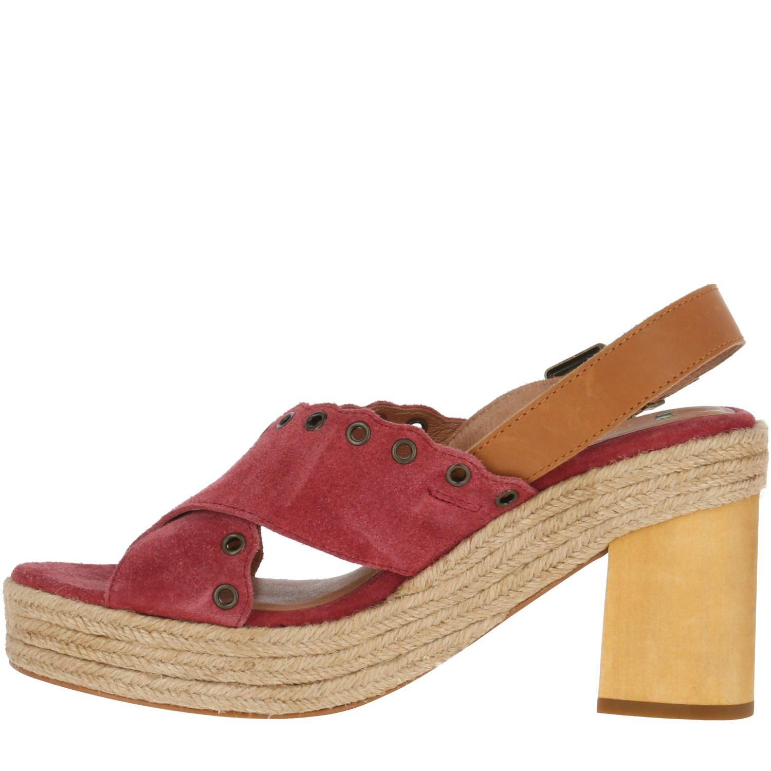 Sandalia Gamuza Destiny Rojo Mujer-3