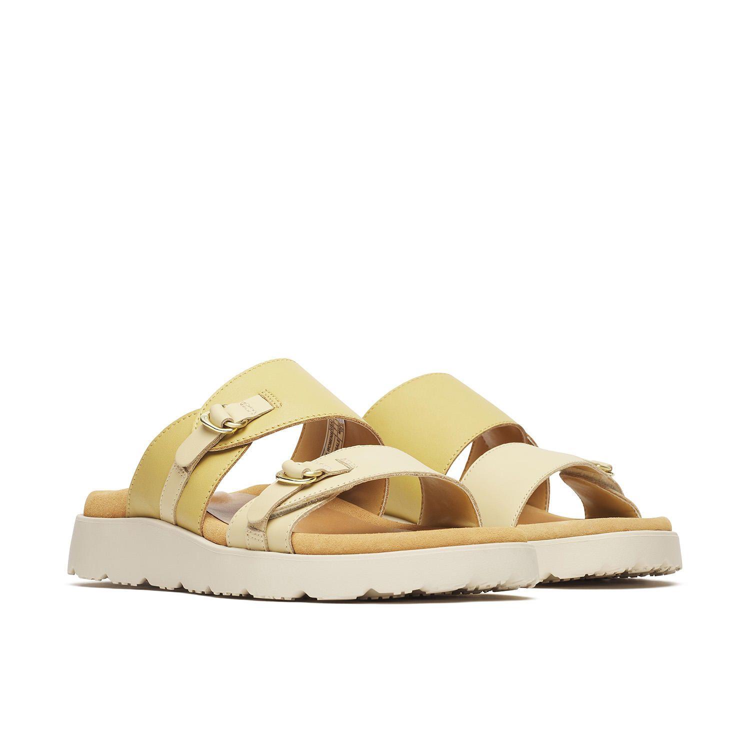 Sandalia Cuero Mujer Fleur Leather Slide Beige-3