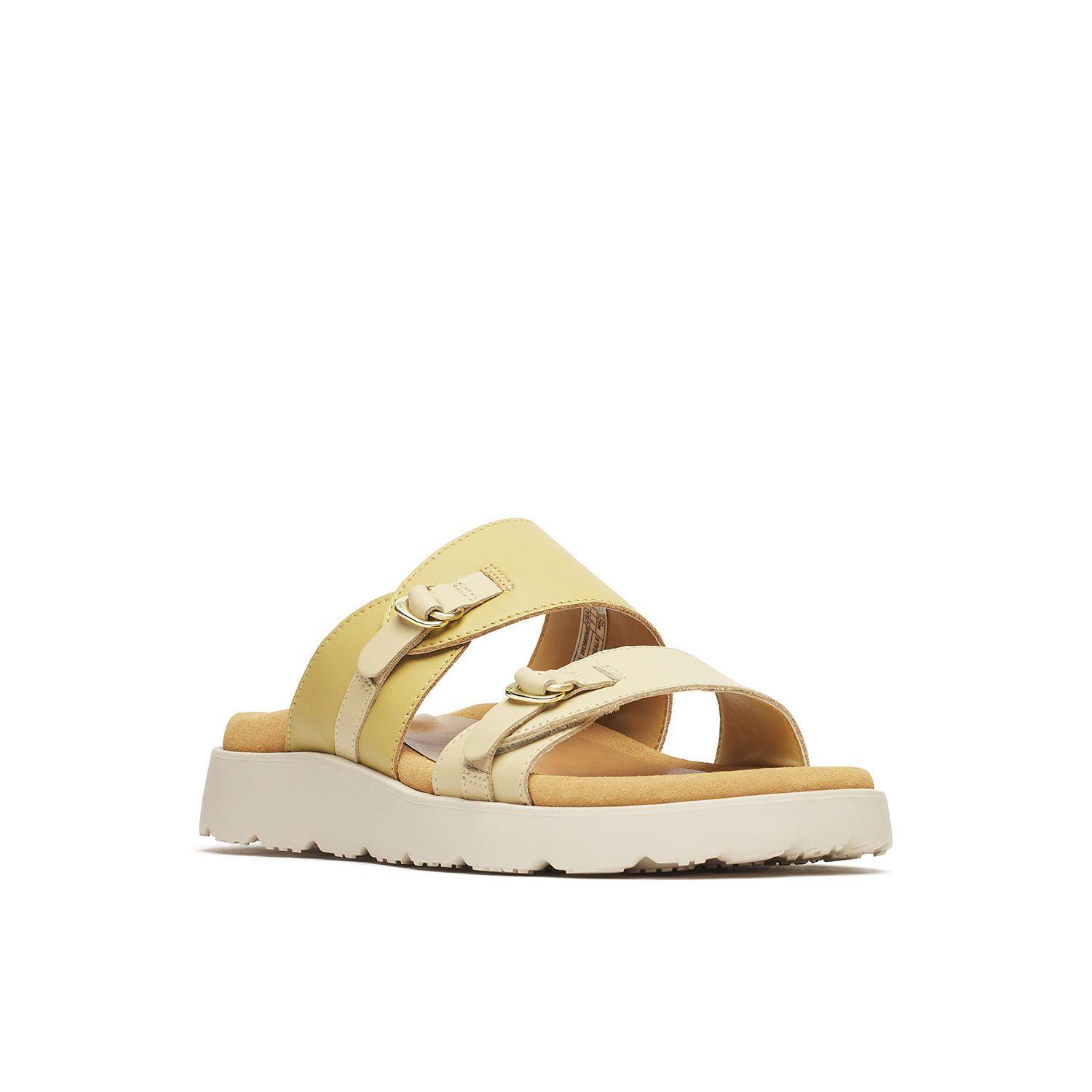 Sandalia Cuero Mujer Fleur Leather Slide Beige-4