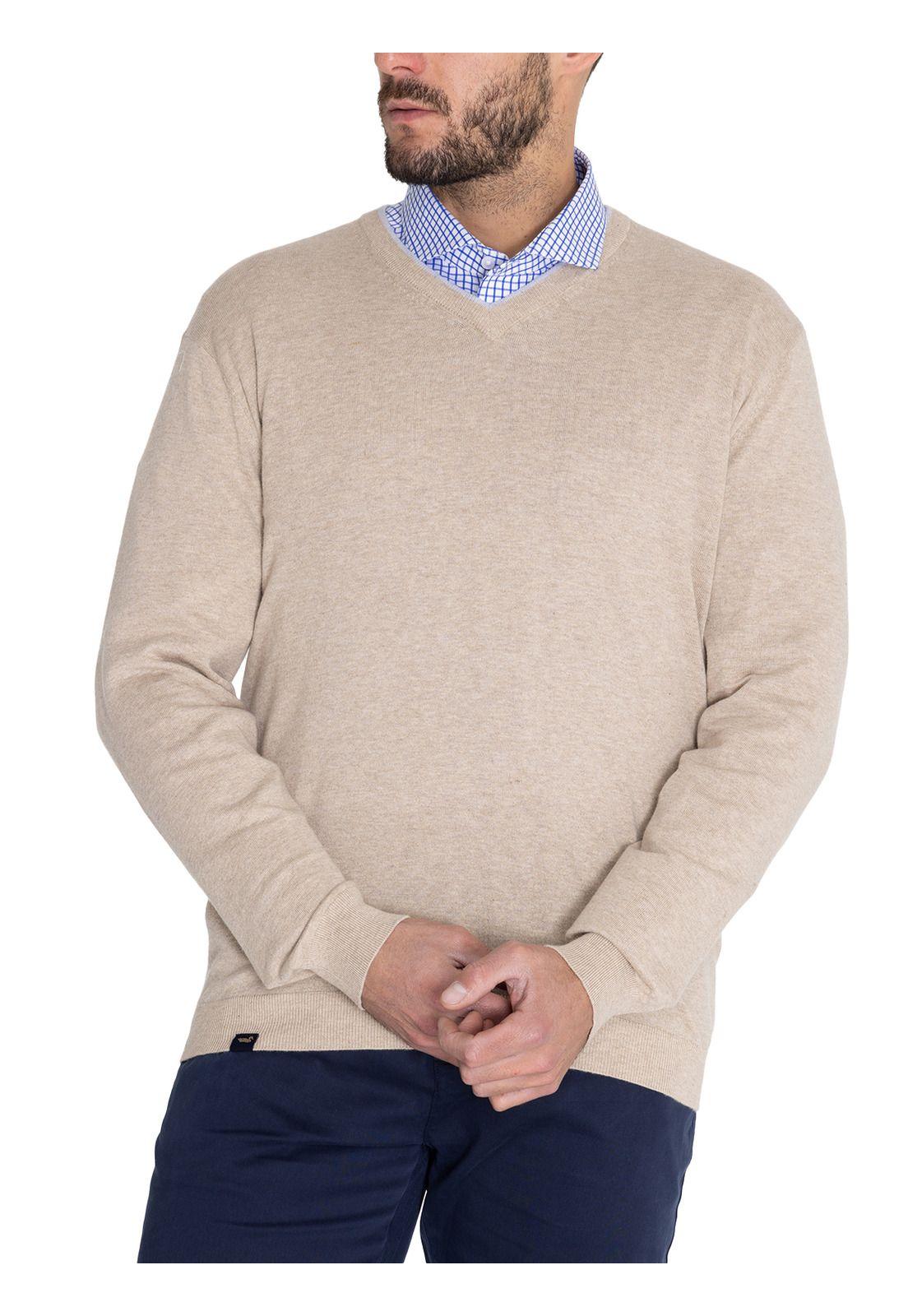 Chaleco Algodón Orgánico Beige Angri V Hombre -4