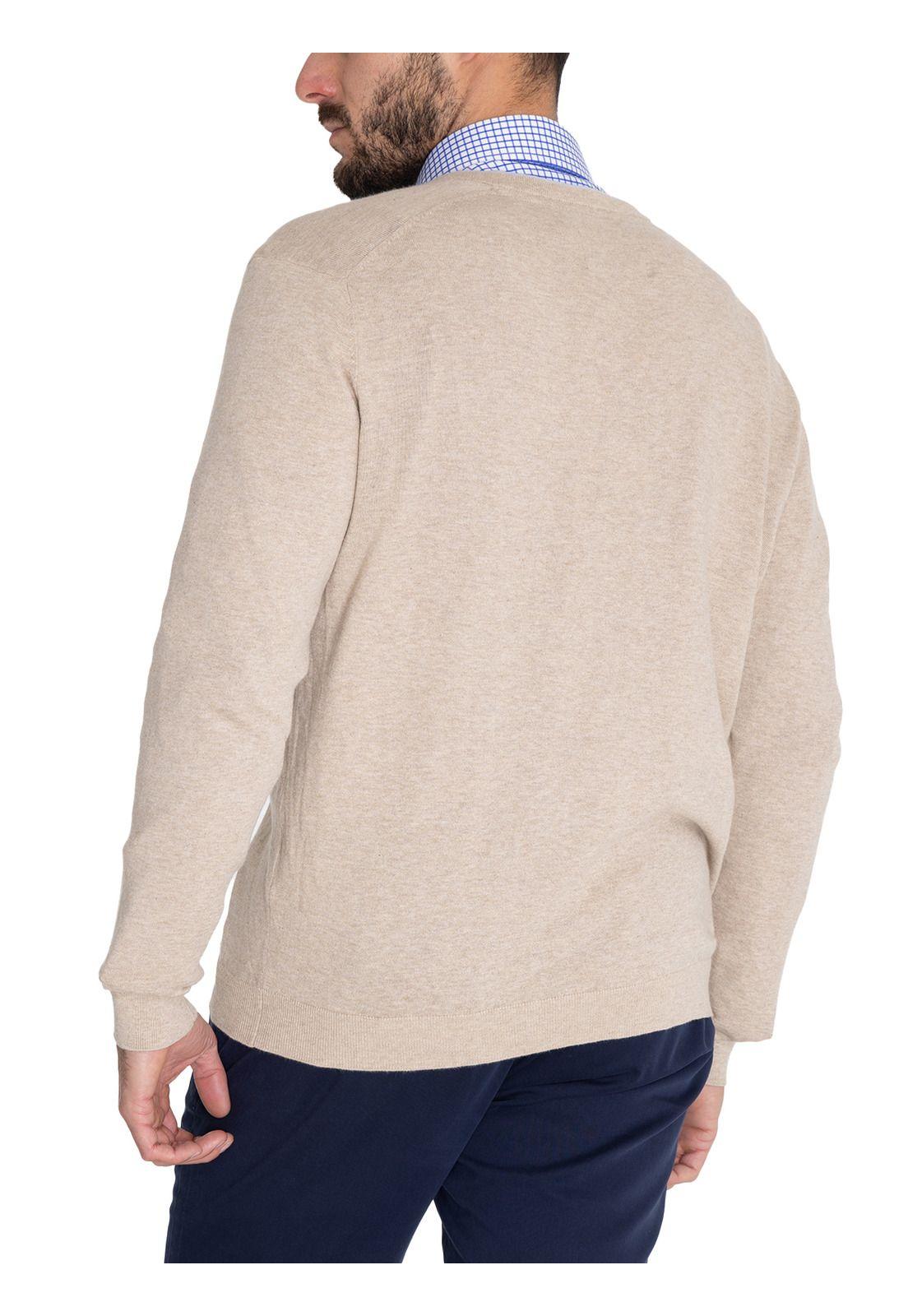 Chaleco Algodón Orgánico Beige Angri V Hombre -6