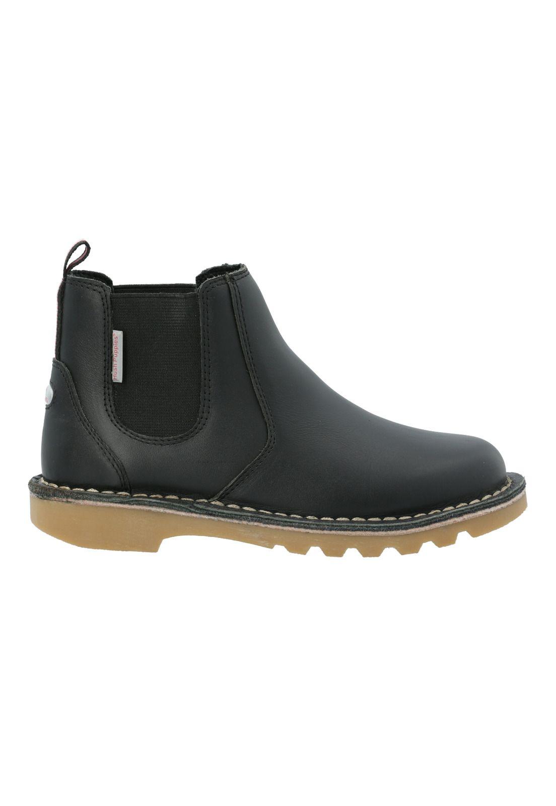 Botín Escolar Cuero Negra Niña Spring Boot-0