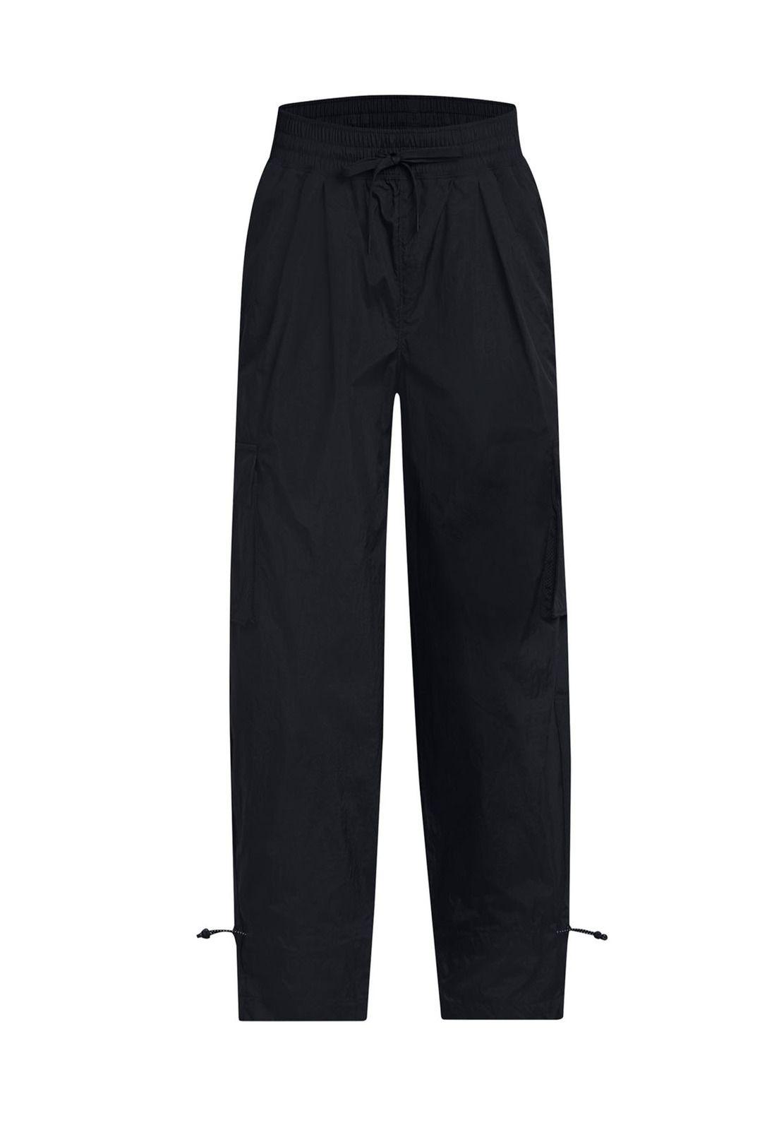 Pantalones arrugados UA para mujer Negro-0