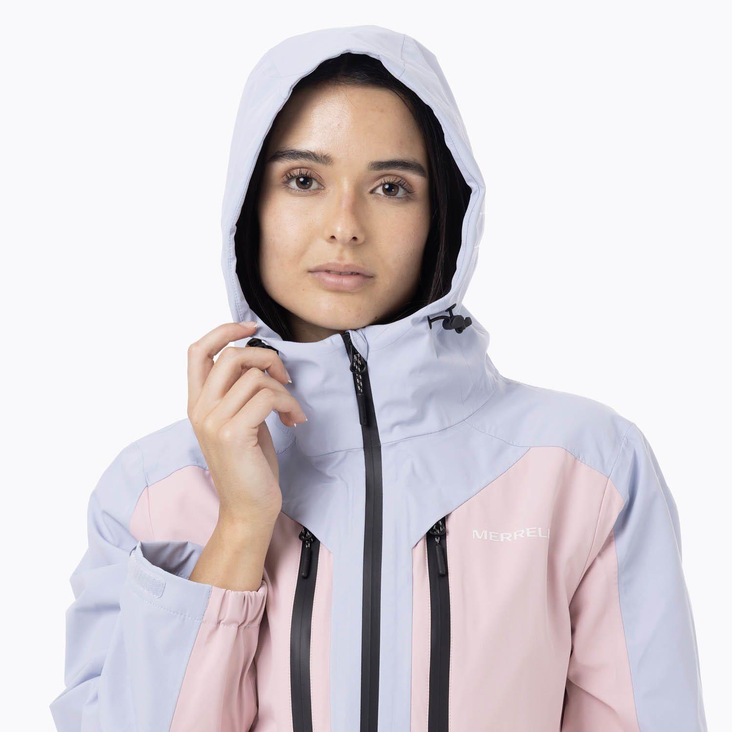 Impermeable Mujer Full Zipper Hardshell Celeste-5