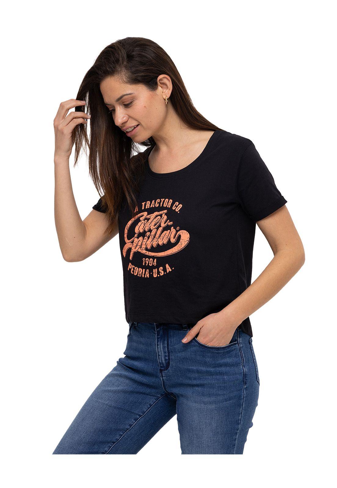 Polera M/C Joyce Crop Tee Negro Mujer-1