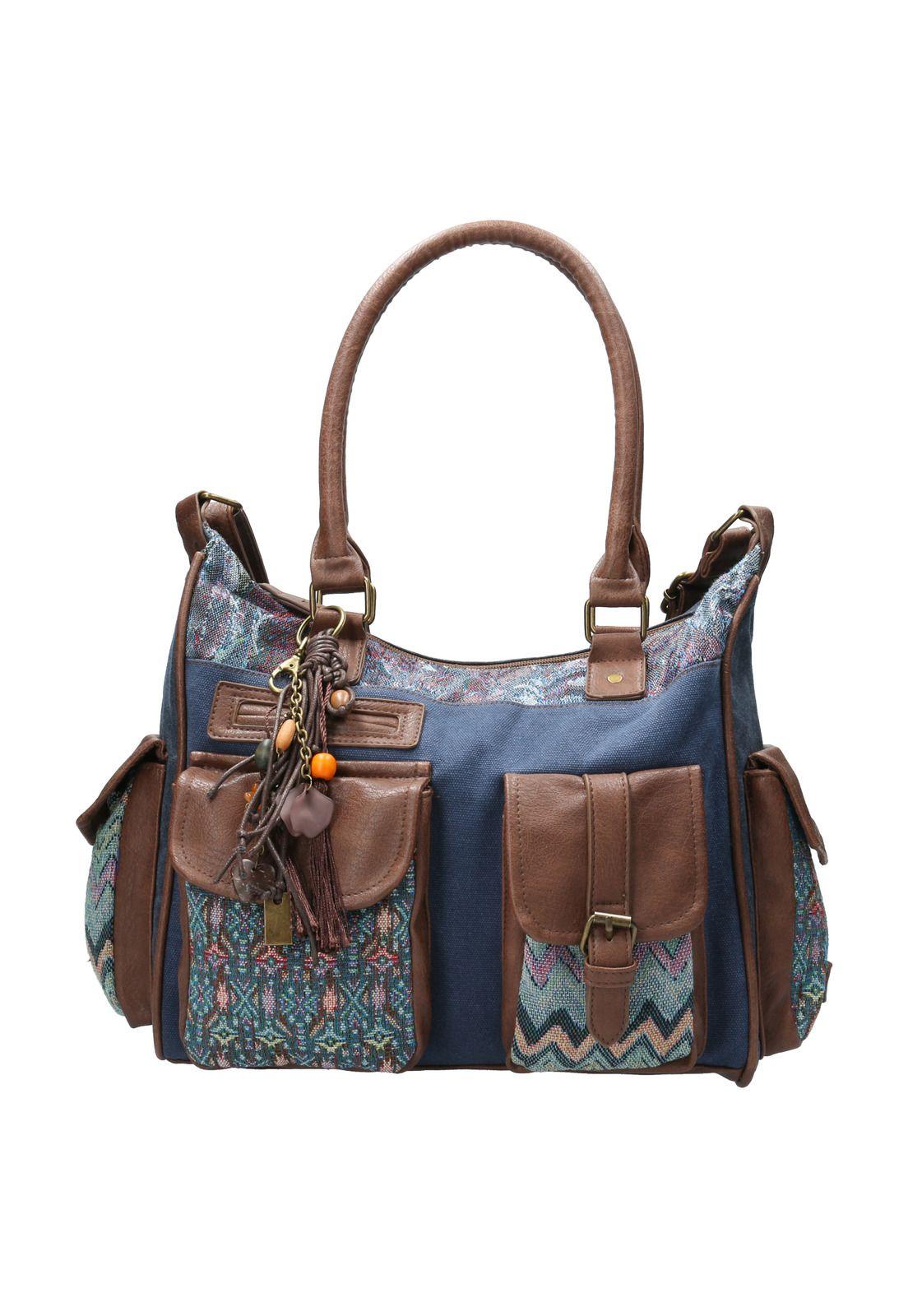 Cartera Mujer Rossi Hobo Azul-0