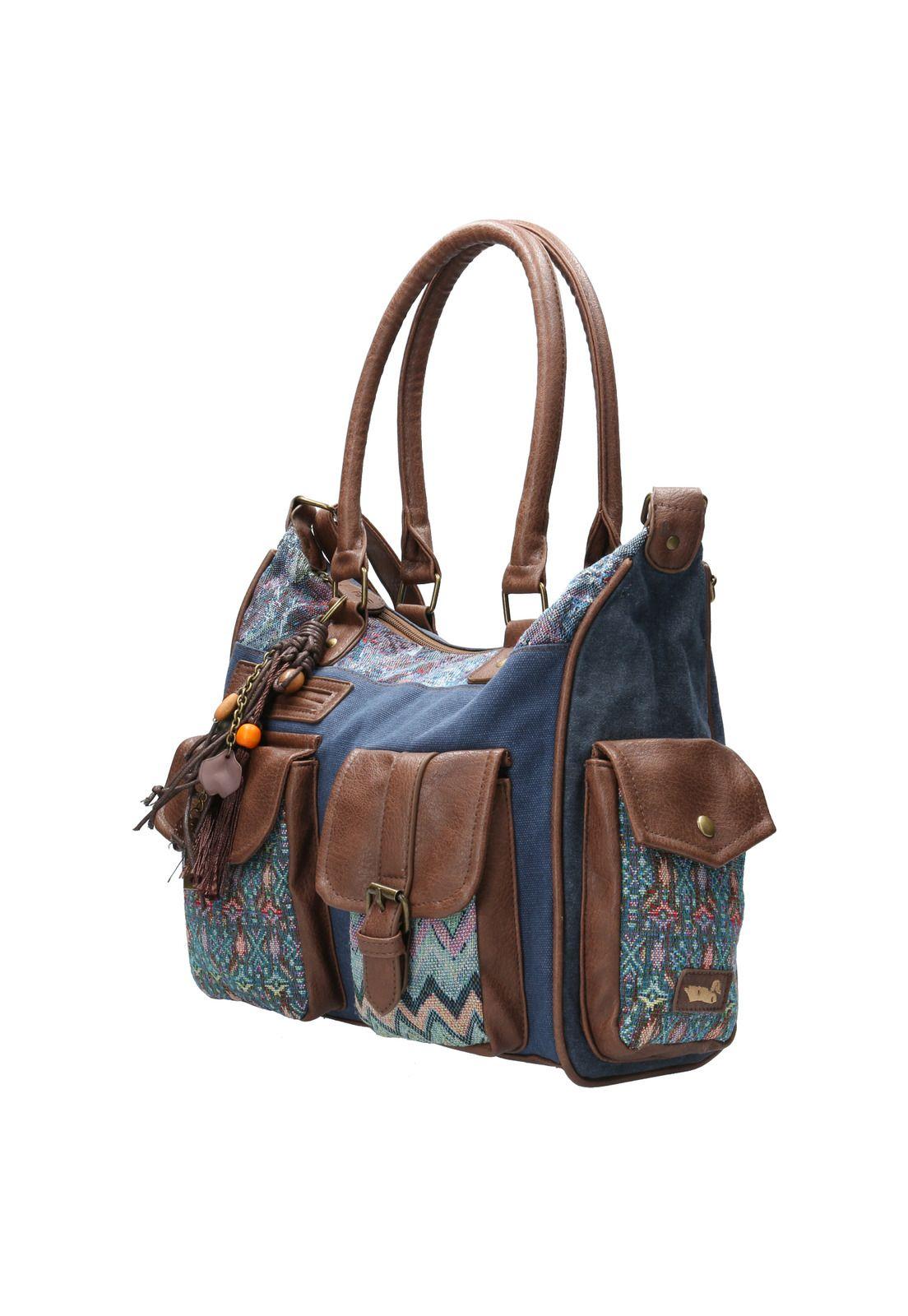 Cartera Mujer Rossi Hobo Azul-1