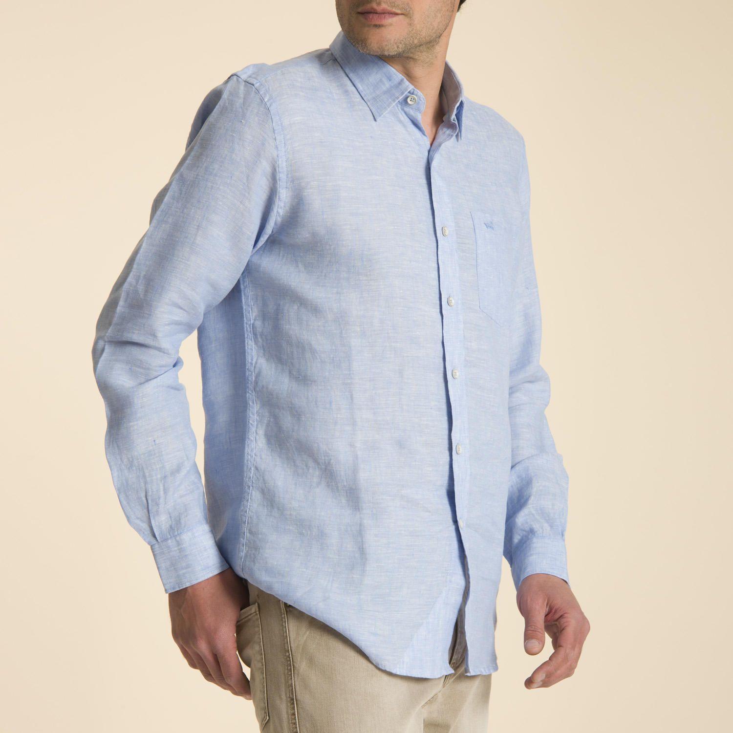 Camisa Lino Celeste Rockford-1