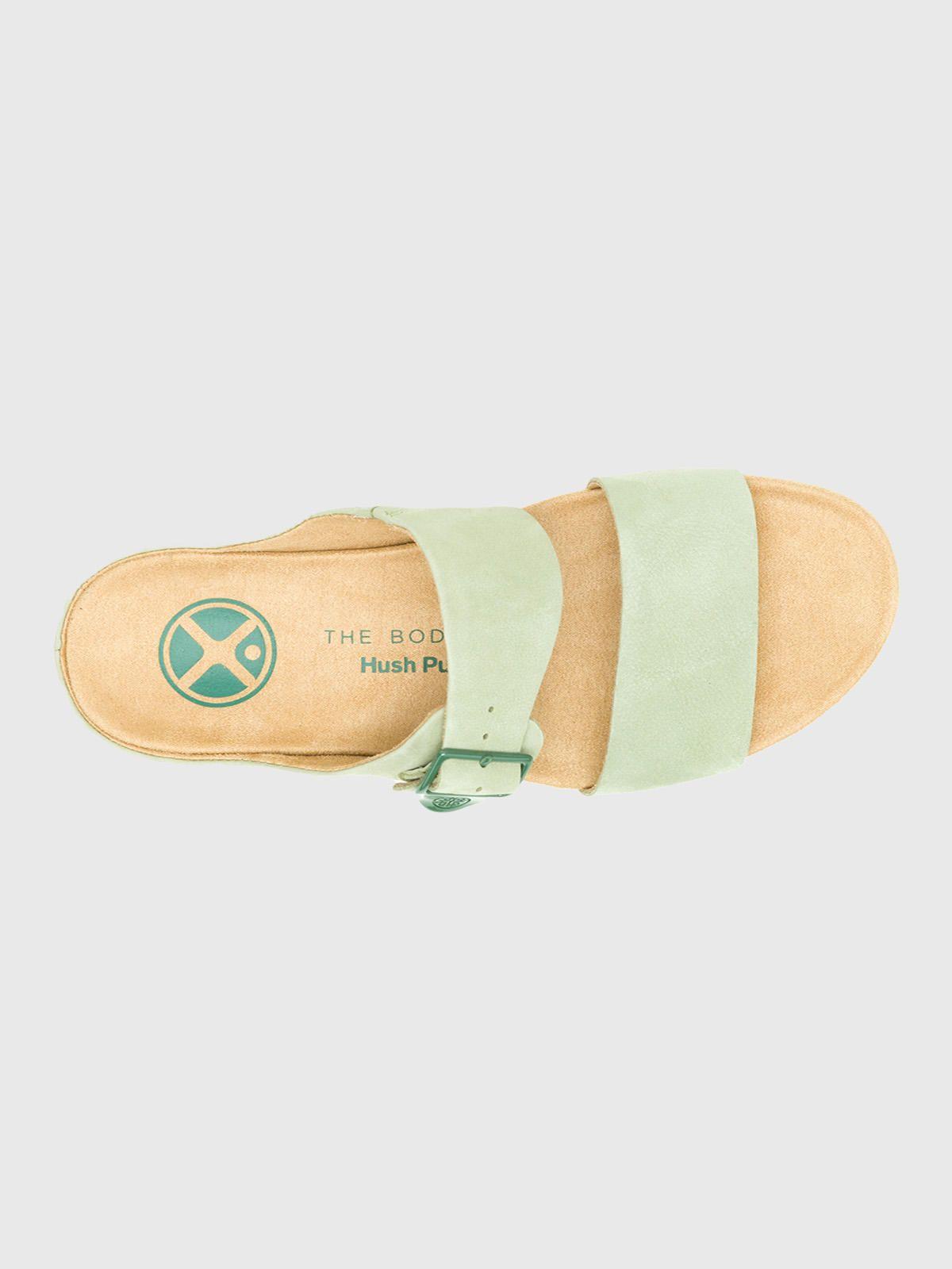 Sandalia Cuero Verde Mujer Breathe Slide -4