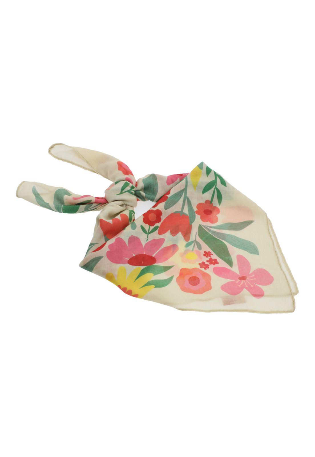  Pañuelo Mujer Roses 90 Beige/Crudo-0