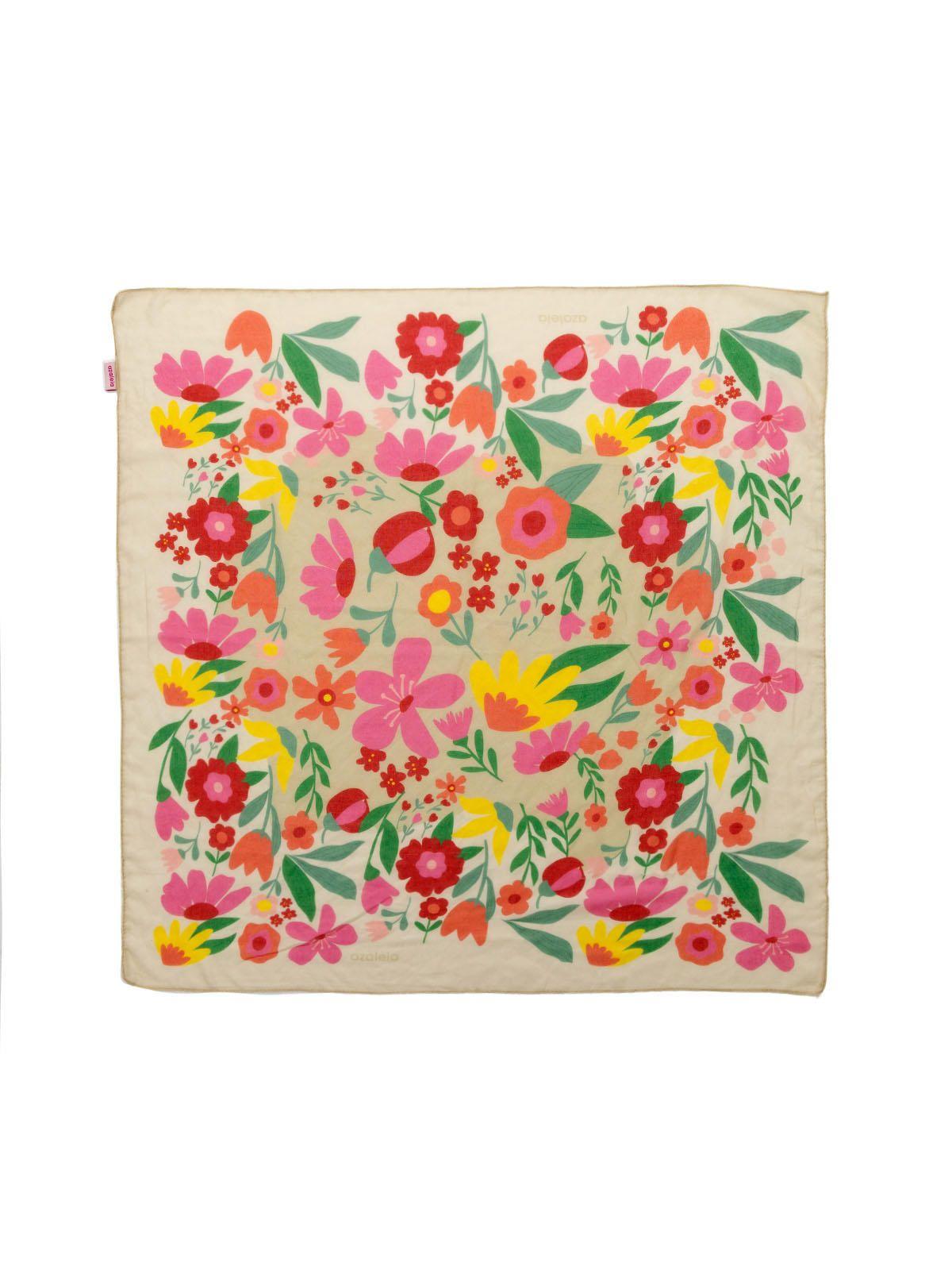  Pañuelo Mujer Roses 90 Beige/Crudo-2