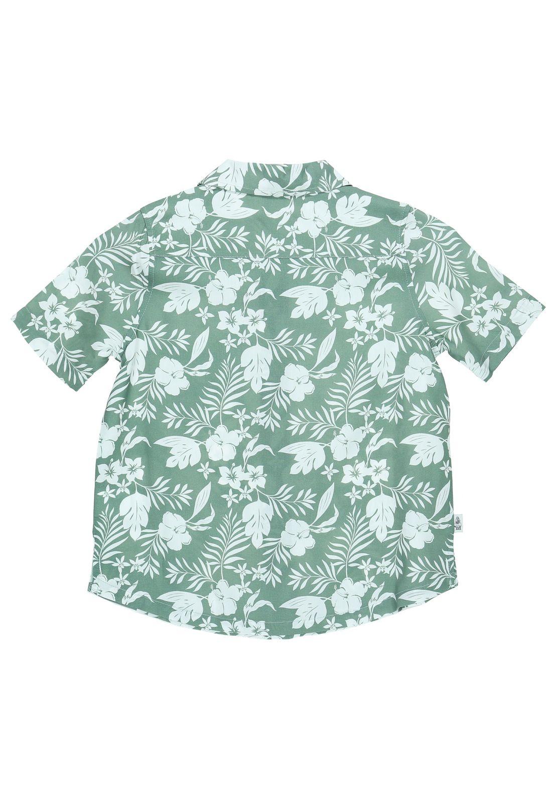 Camisa M/C Niño Guayabera Verde-1