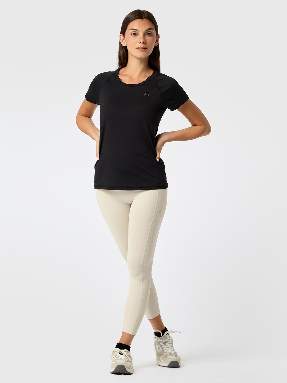 Polera Round Neck Rec Negra Mujer-1