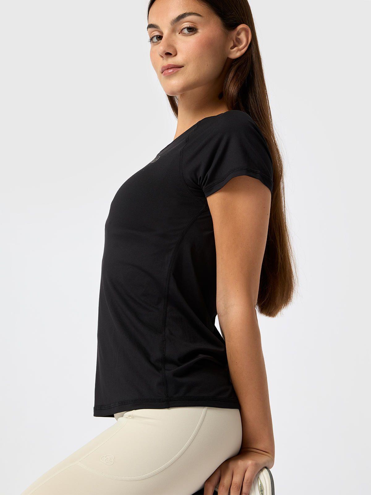 Polera Round Neck Rec Negra Mujer-3