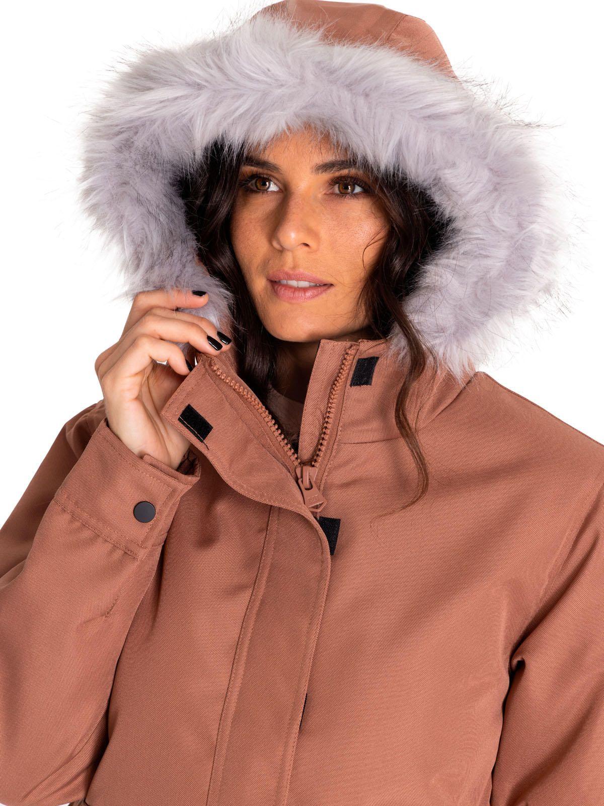 Chaqueta Mujer Mediumweight Insulated Hooded Gris-4