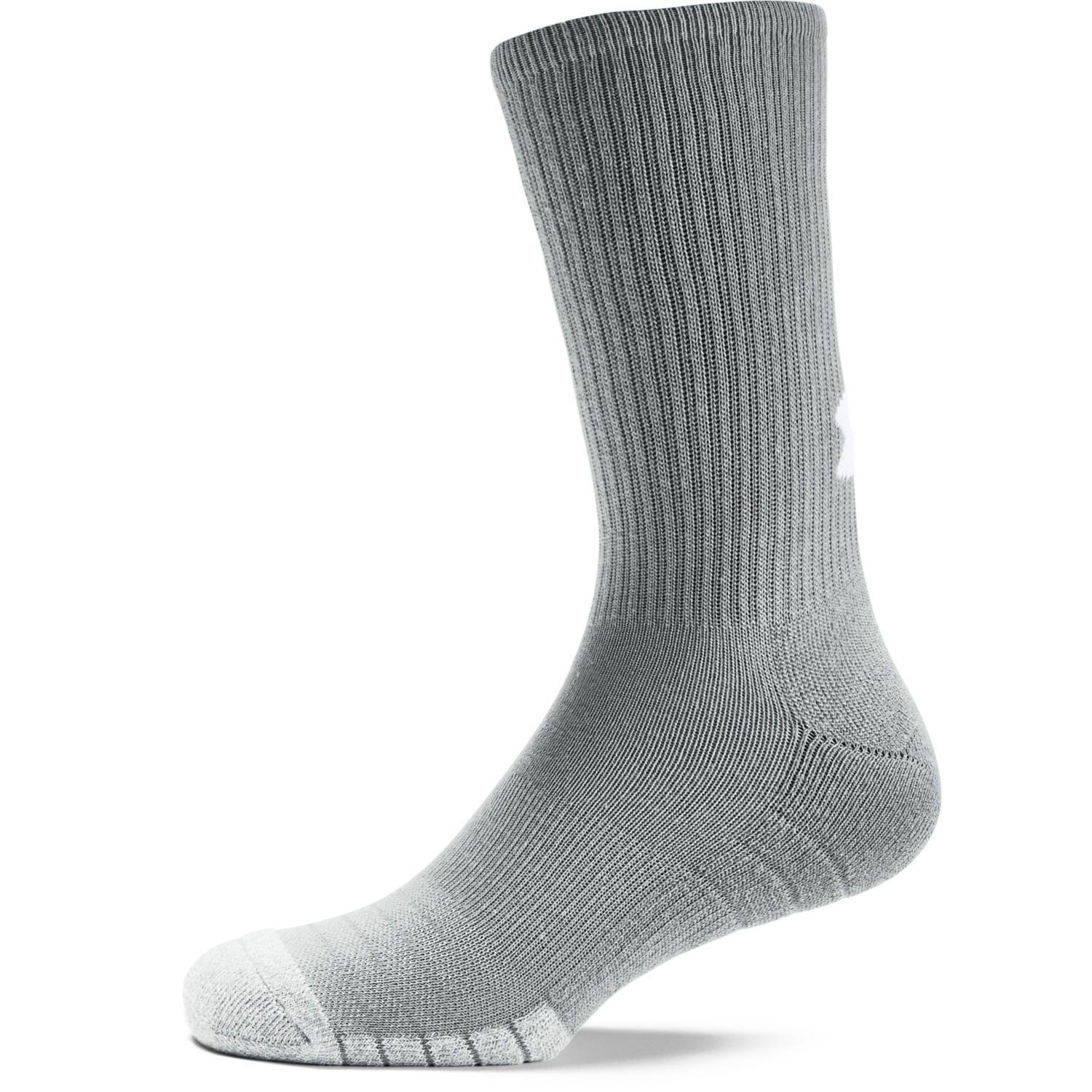 Calcetín Unisex UA Heatgear Crew-Gry Gris-3