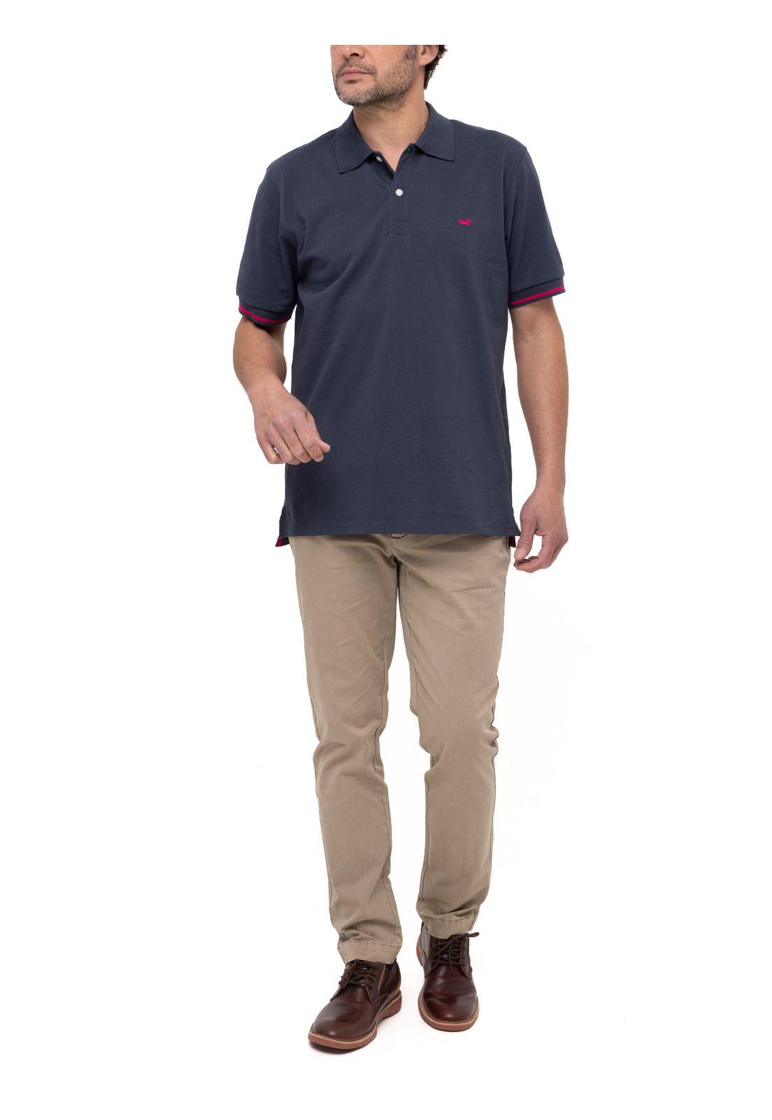 Polera Algodón Pima Mitchell Azul Hombre-7