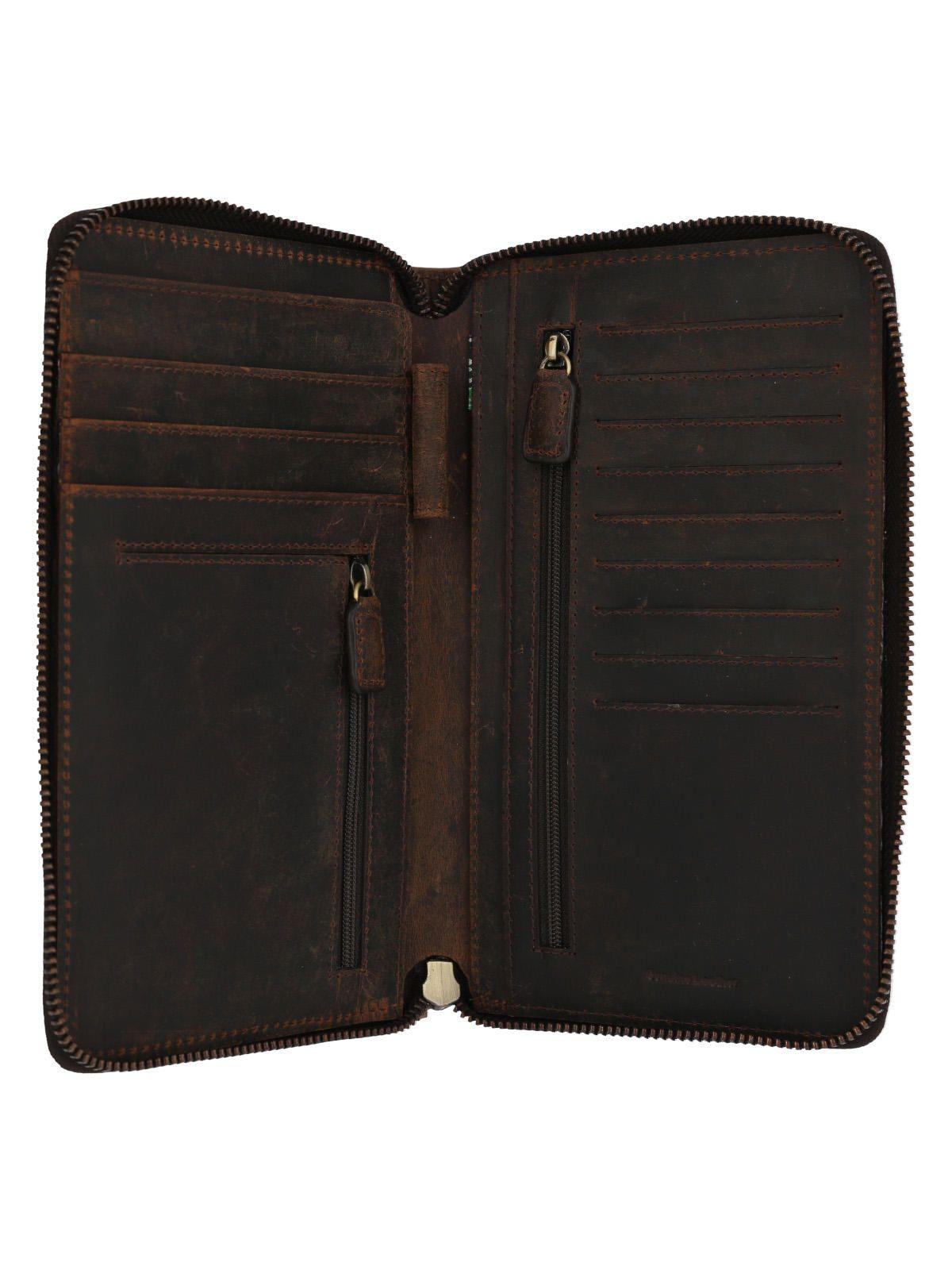 Billetera Cuero Mujer Hu Passport Zip Café-2