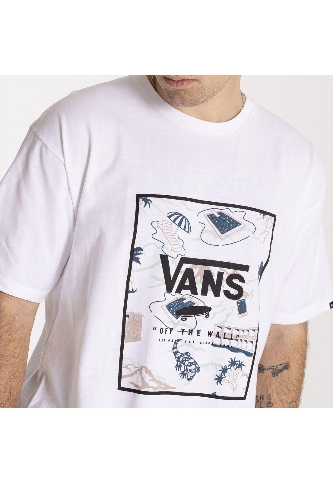 Polera Hombre Classic Print Box Blanco-3