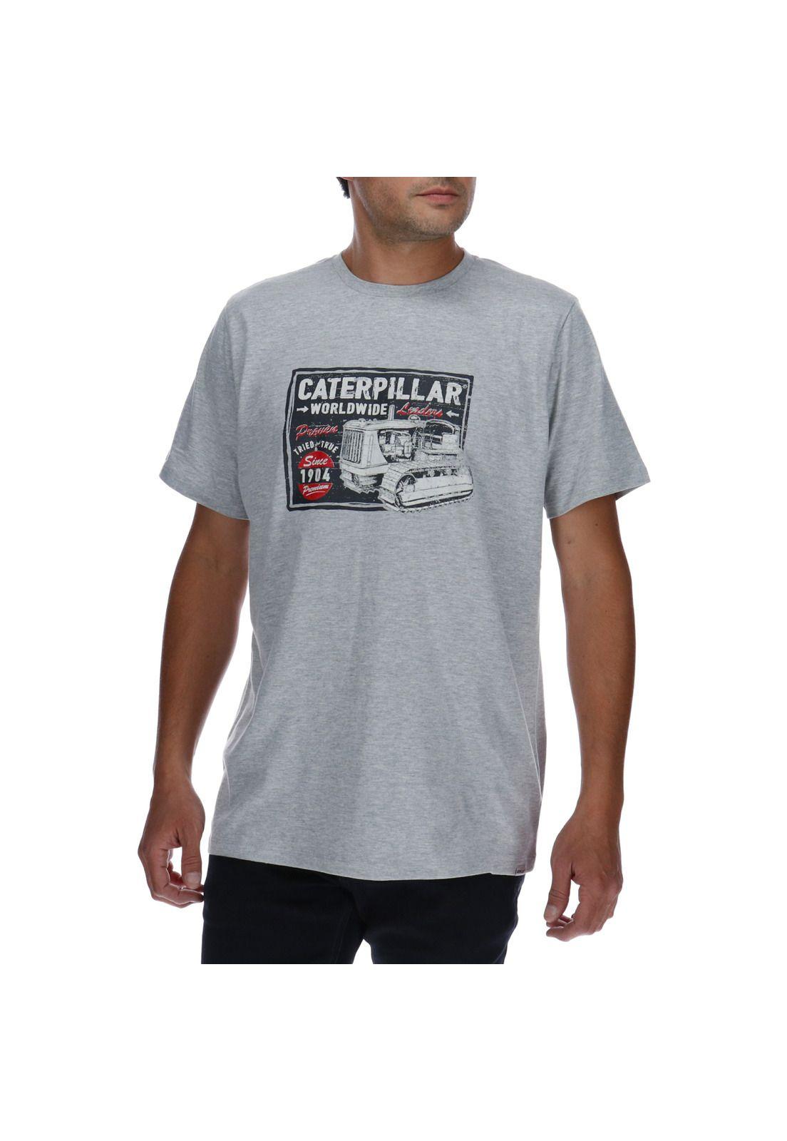 Polera Mc Hombre Vintage Tractor Tee Algodón Gris-0