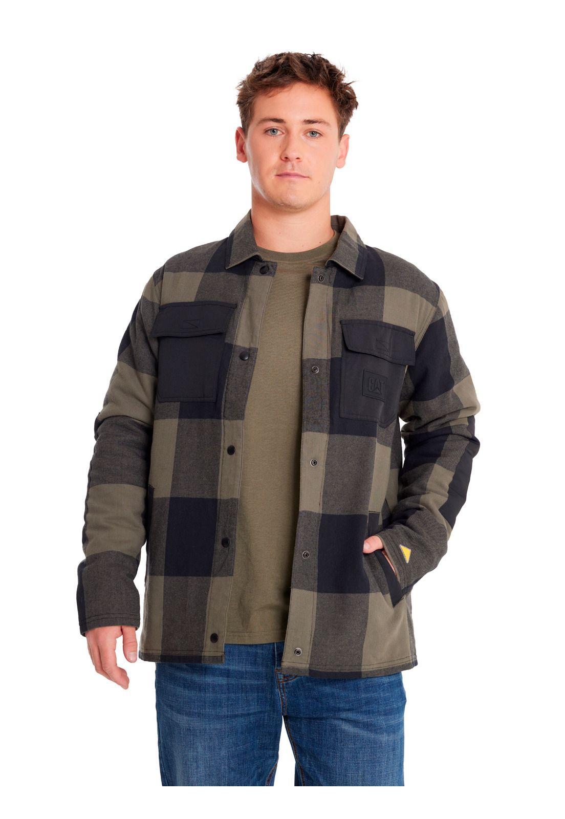 Chaqueta Hombre Flannel Snap Frn LW Insulated Verde-4
