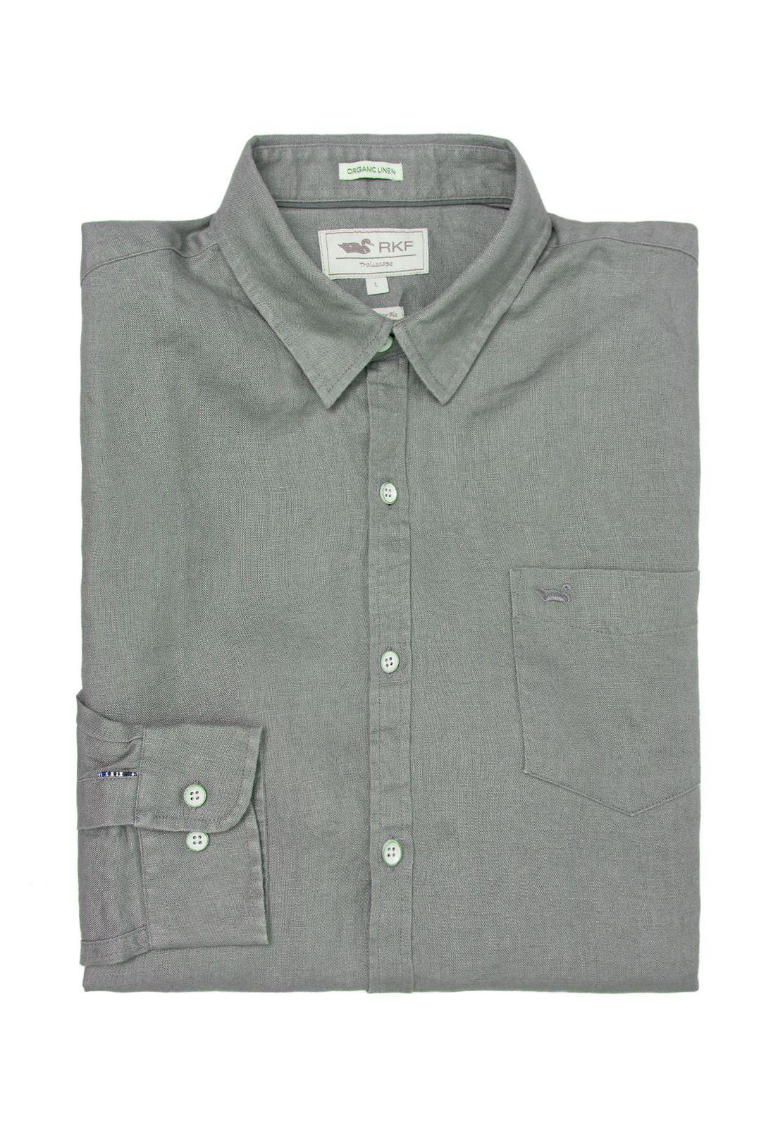 Camisa M/L Hombre Linen Verde-3