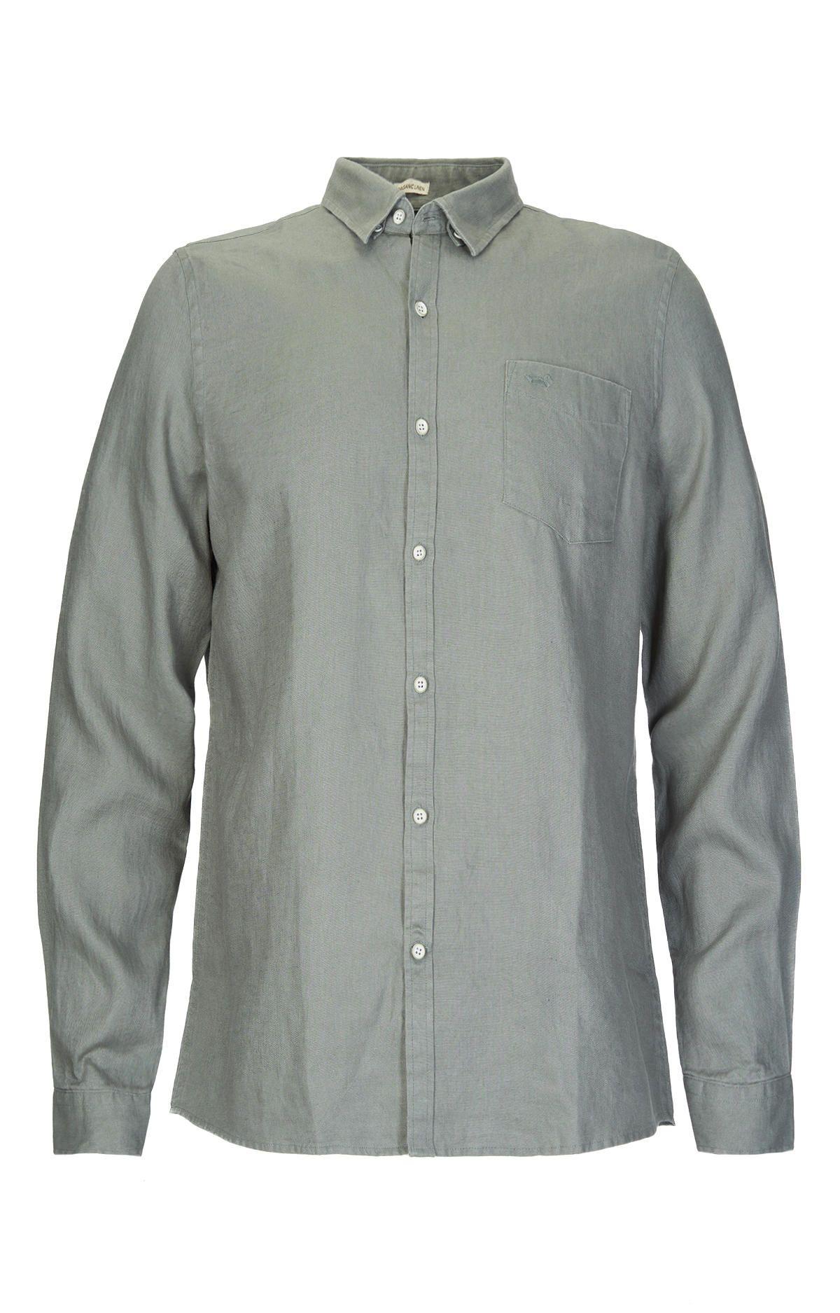 Camisa M/L Hombre Linen Verde-0