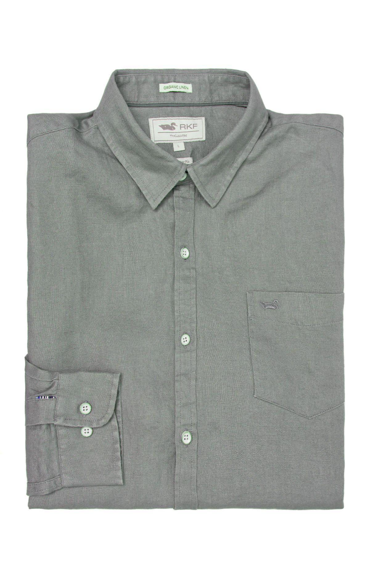 Camisa M/L Hombre Linen Verde-3
