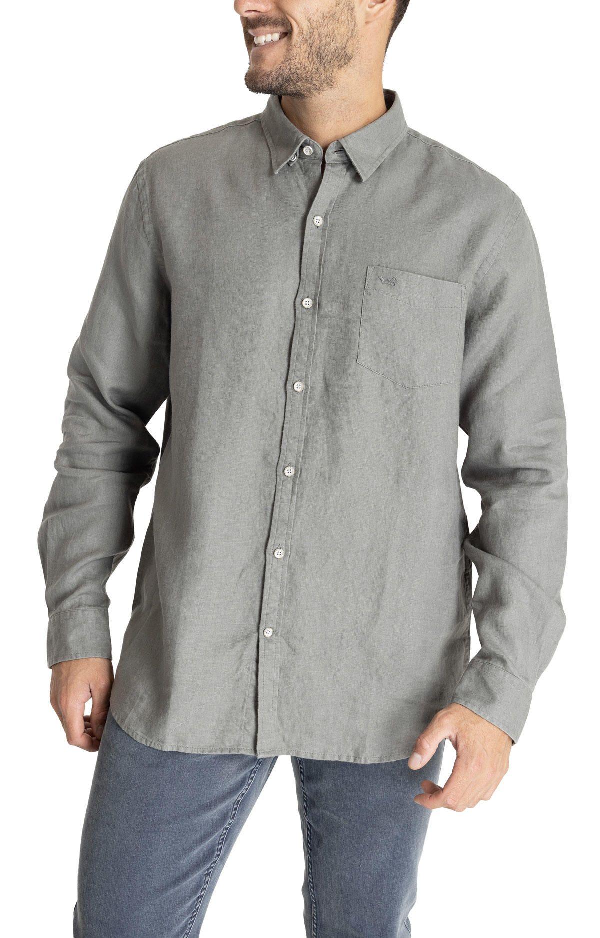 Camisa M/L Hombre Linen Verde-4
