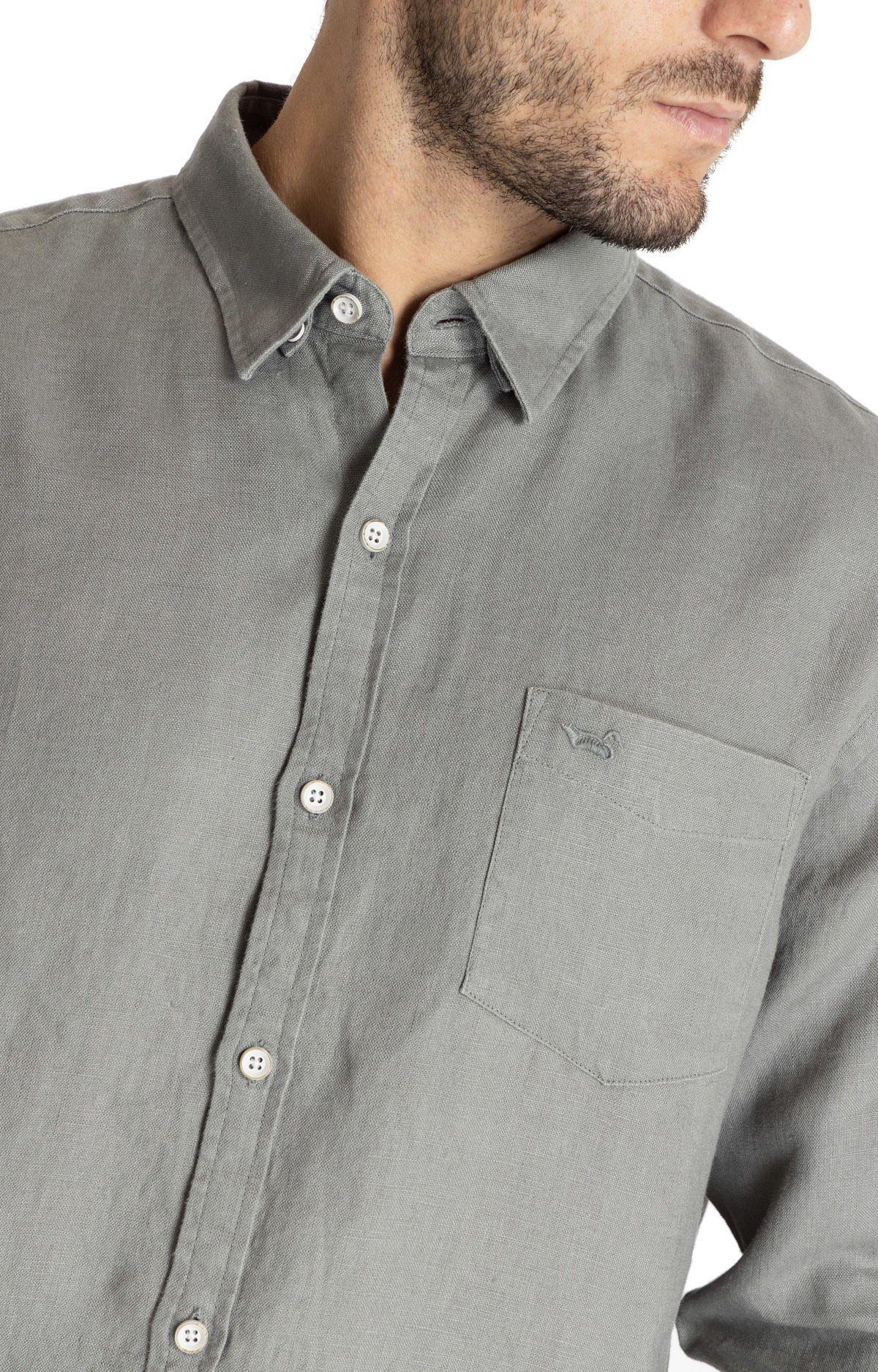 Camisa M/L Hombre Linen Verde-7