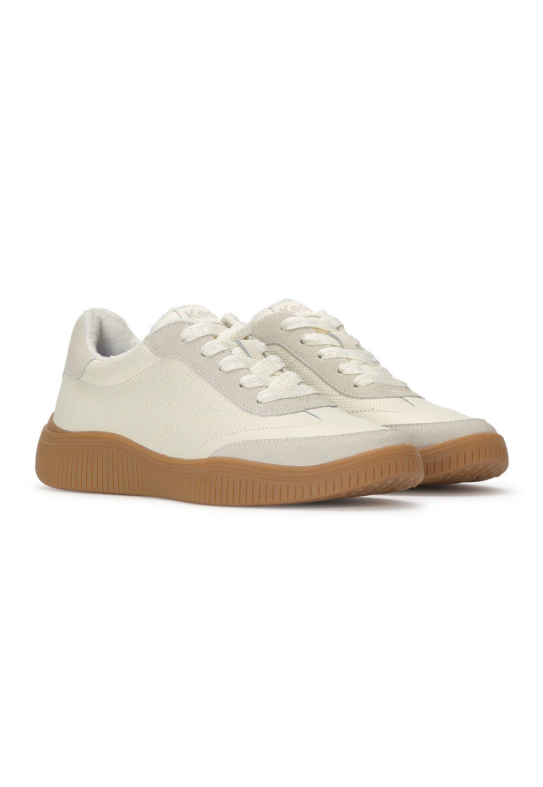 Zapatilla Cuero Mujer Contest Leather Beige-3