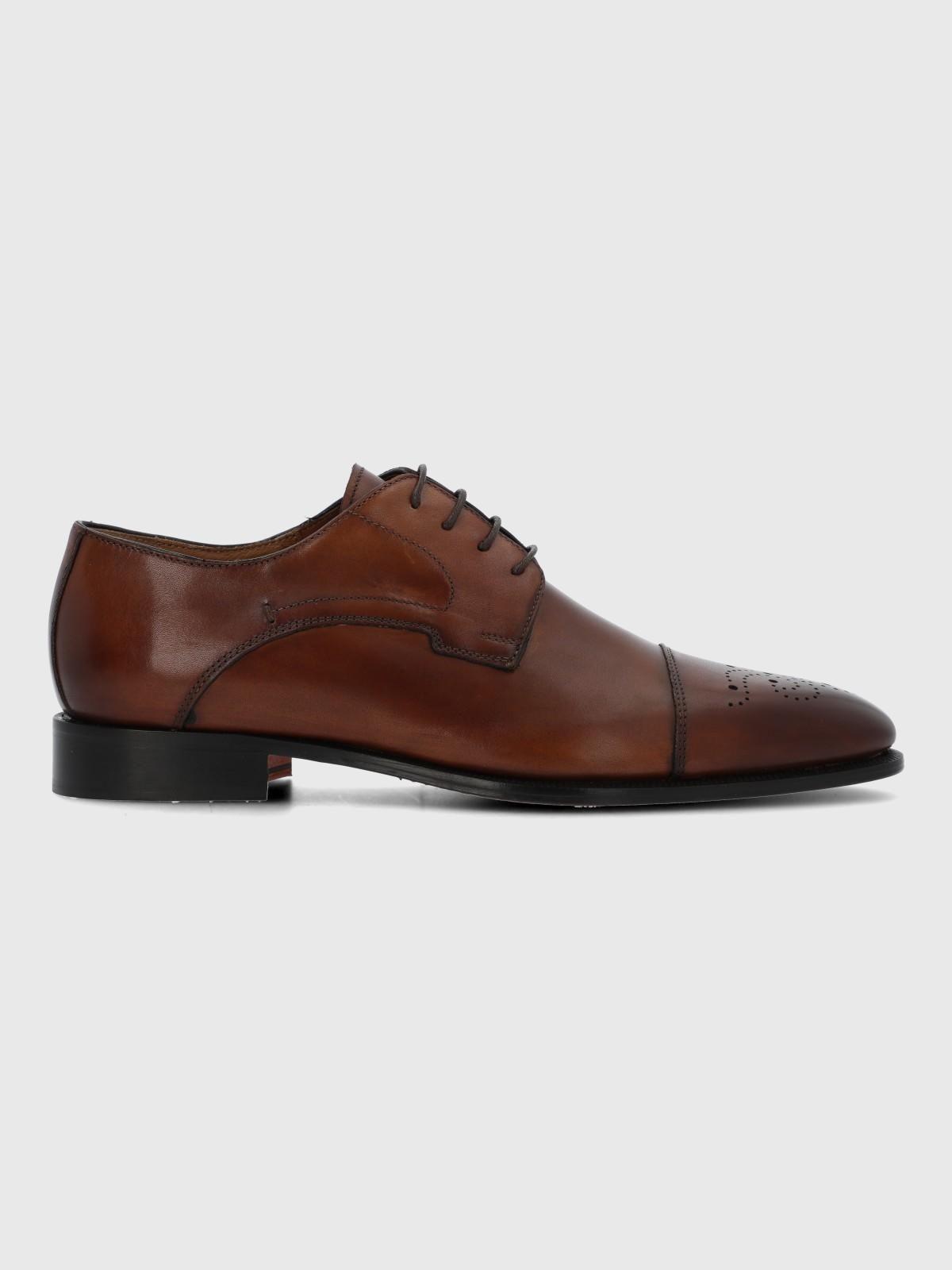 Zapato Italiano Cuero Luggi Café-1