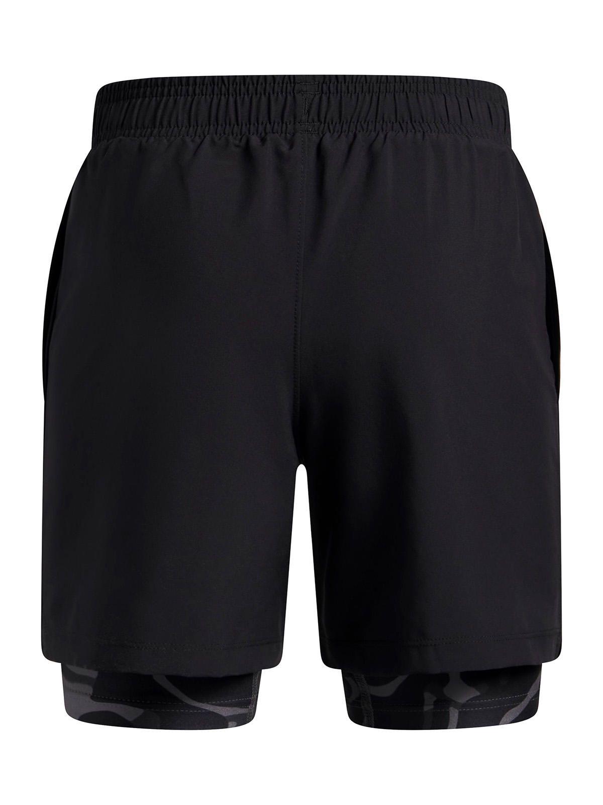 Short UA Tech Woven 2 En 1 Negro Niño-1