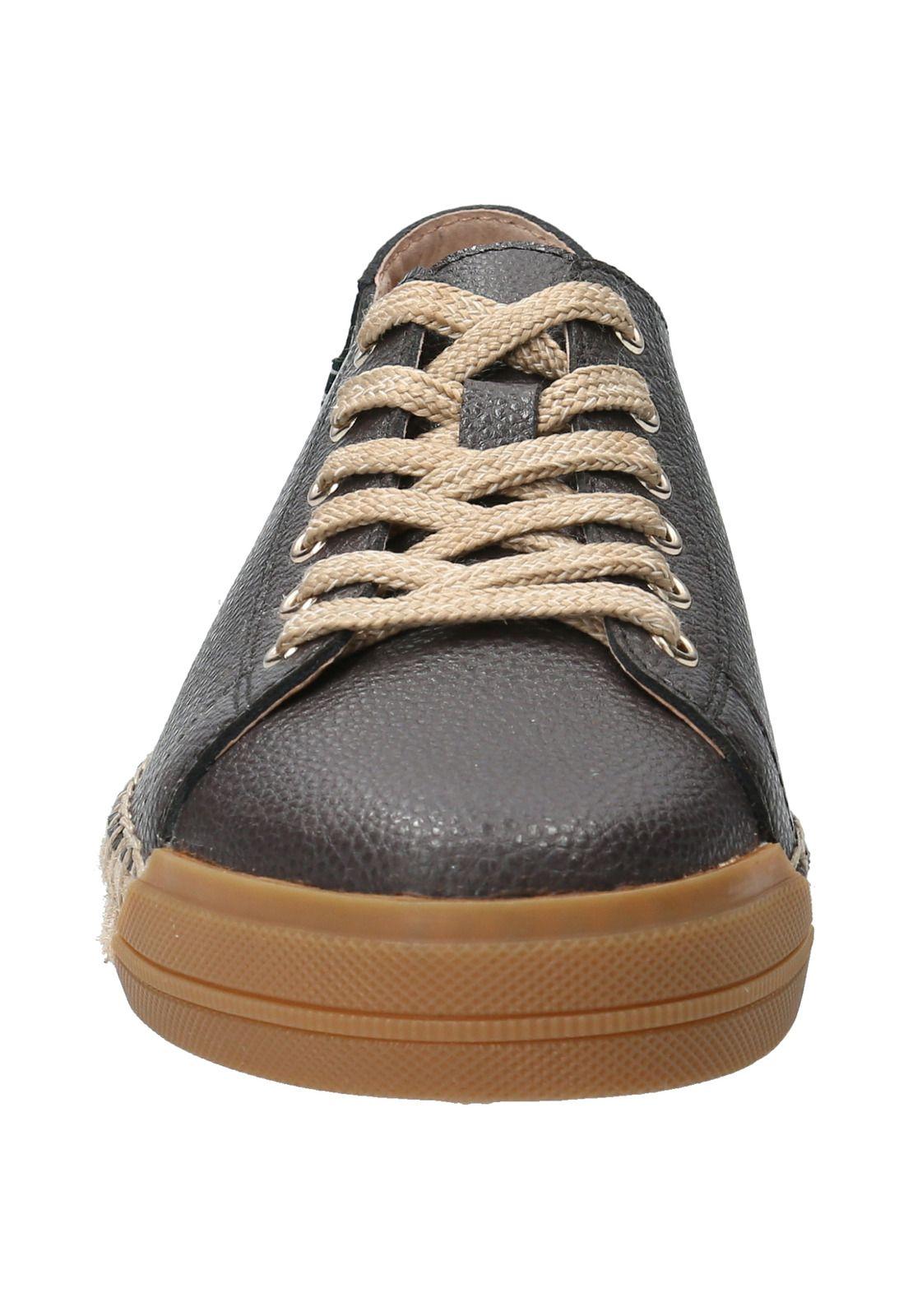 Zapatilla Cuero Mujer Fontaine Gris Oscuro-3