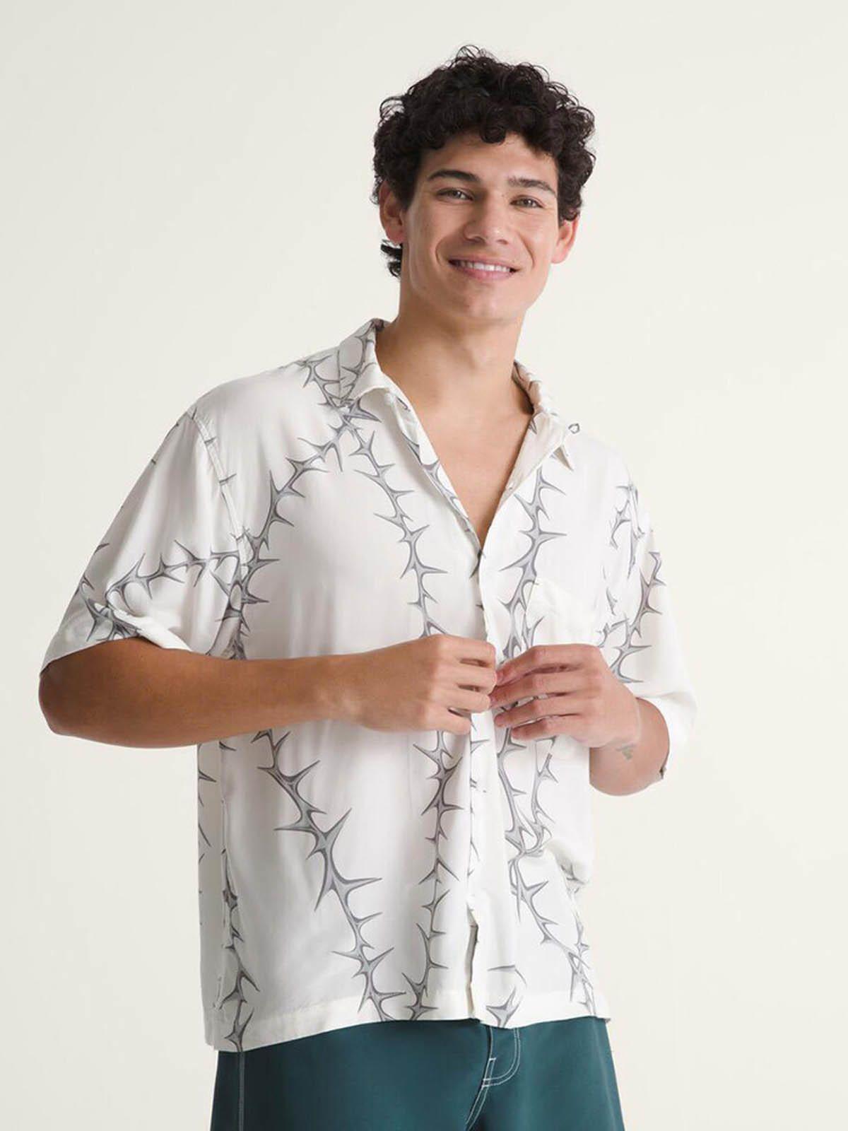 Camisa M/C Hombre Van Doren Printed Ca Blanco-3