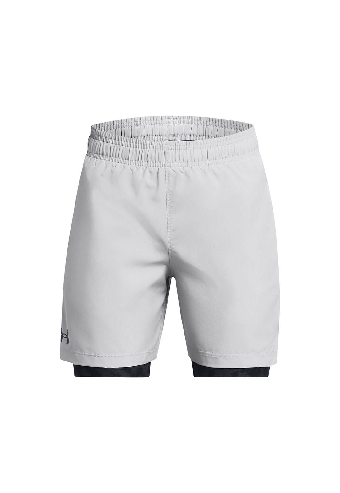 Shorts 2 En 1 UA para Niño Gris-0