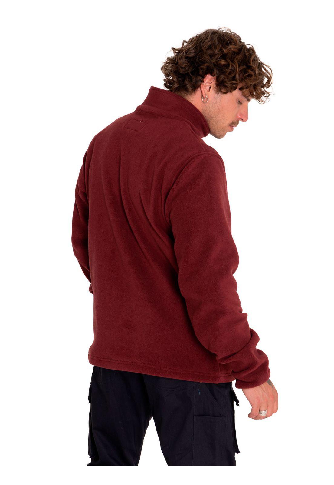 Polar Hombre Polar Fleece Half Snap Rojo-3