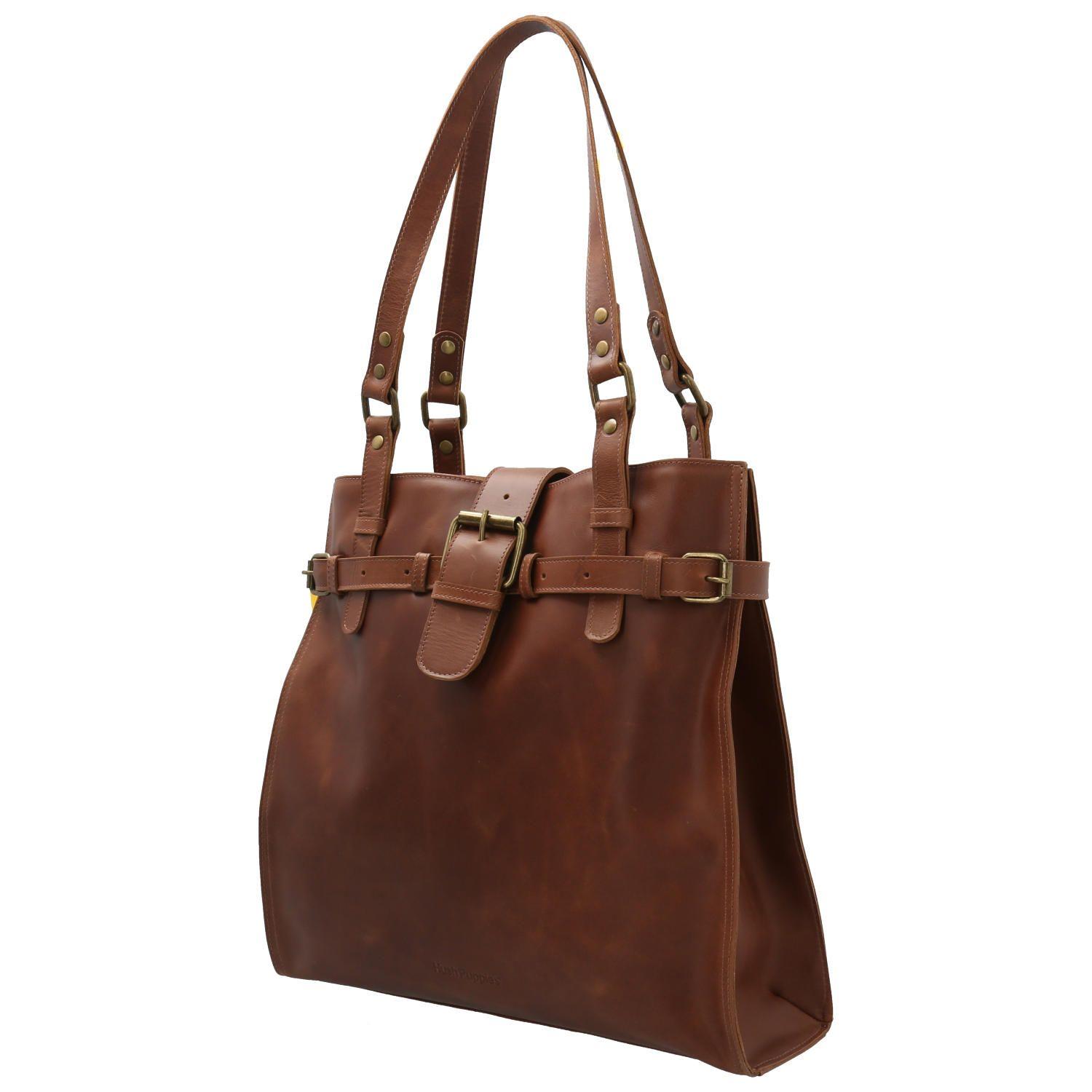 Cartera Cuero Mujer Beville Bag Café-1