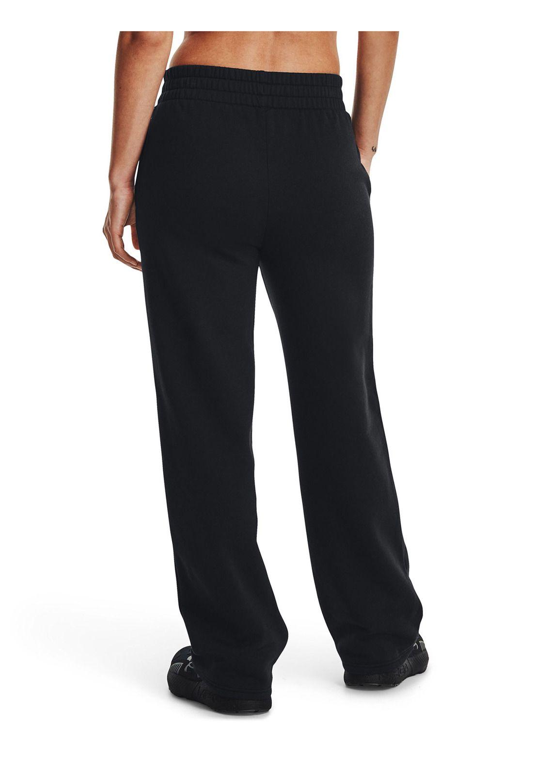 Pantalón Ua Rival Fleece Straight Leg Negro Para Mujer-4