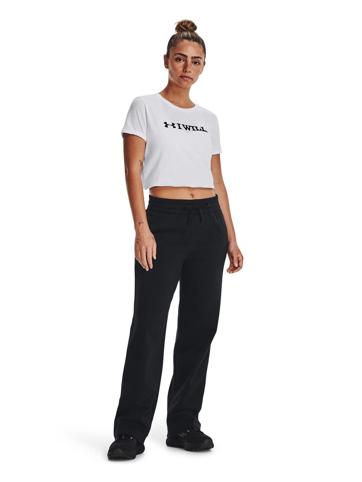 Pantalón Ua Rival Fleece Straight Leg Negro Para Mujer-5