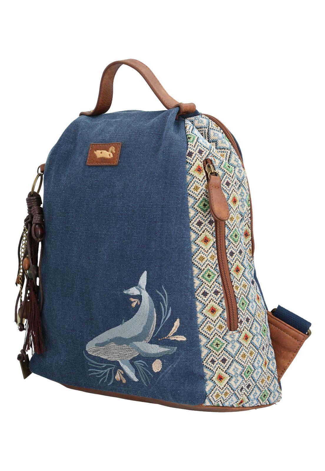 Cartera Azul Amaru Back Mujer-1