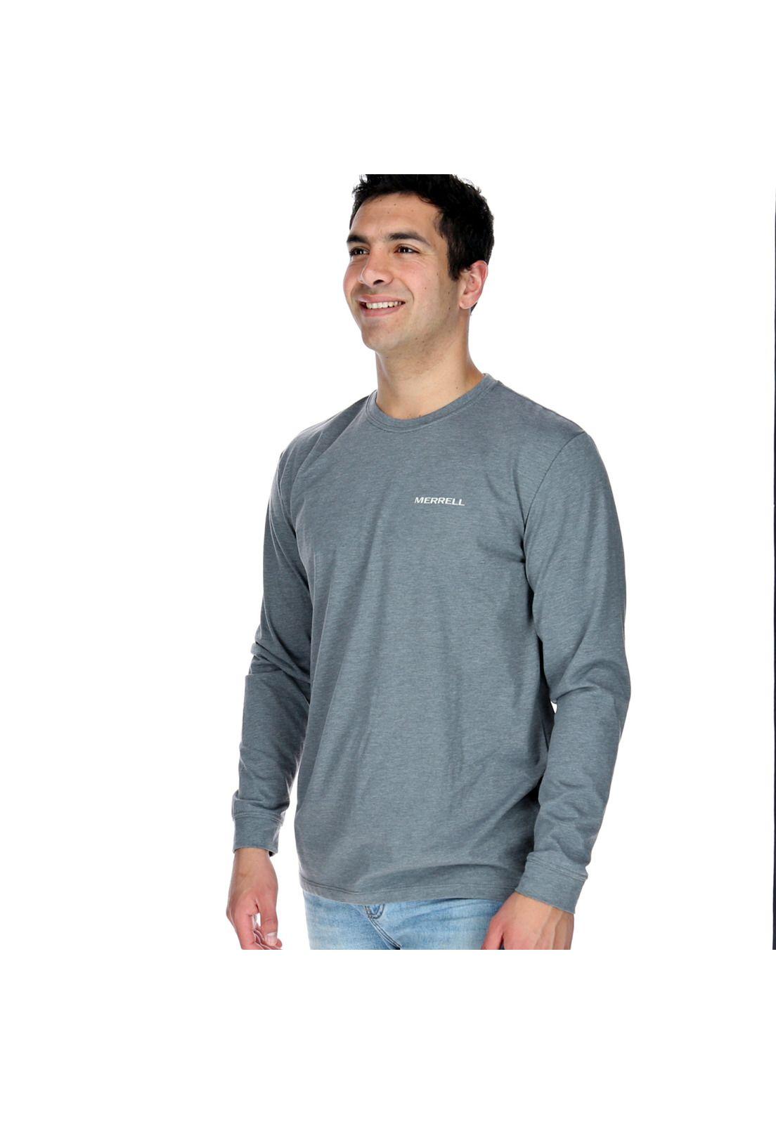 Polera M/L Hombre Penguin Long Sleeve Gris-1