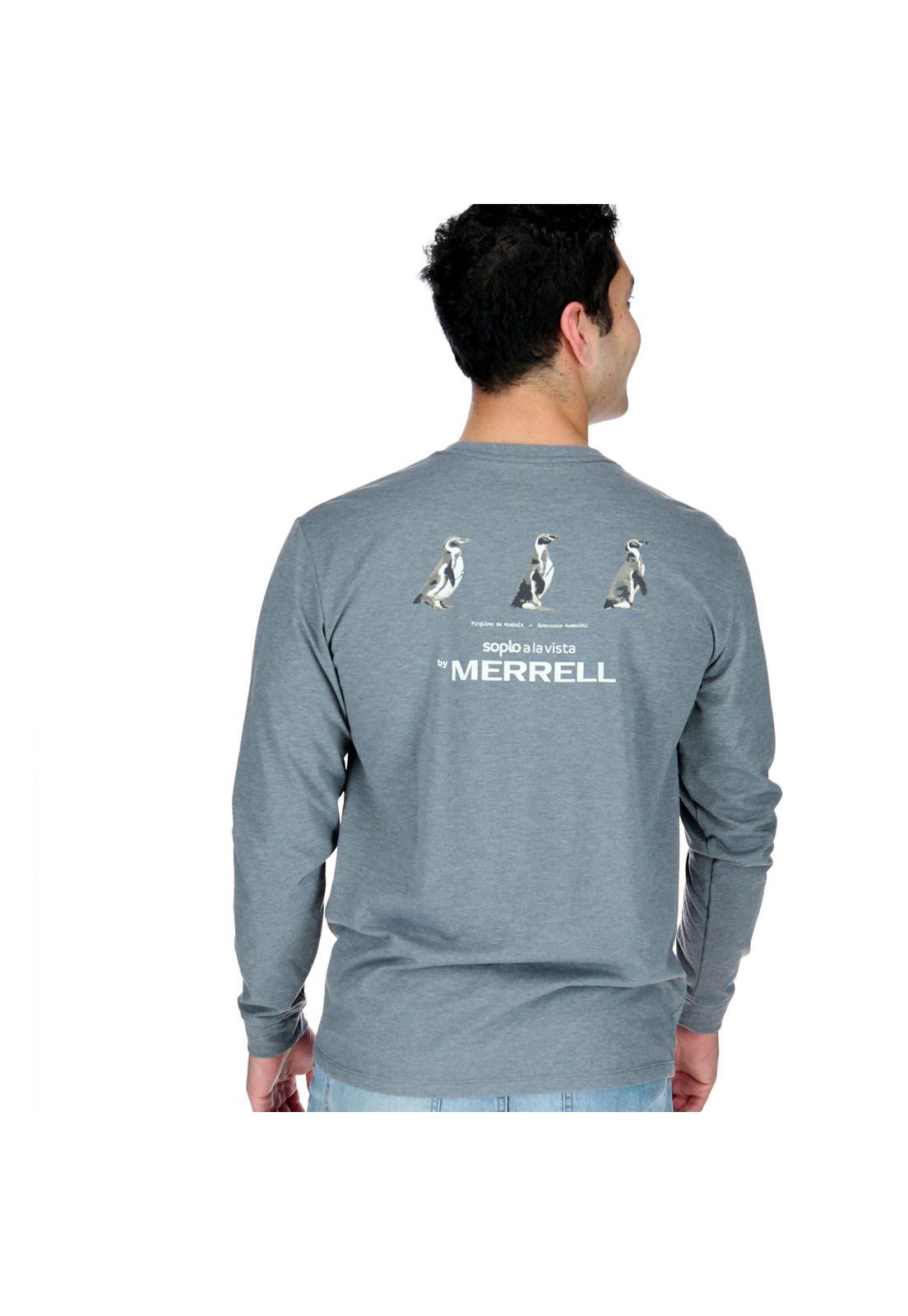 Polera M/L Hombre Penguin Long Sleeve Gris-2