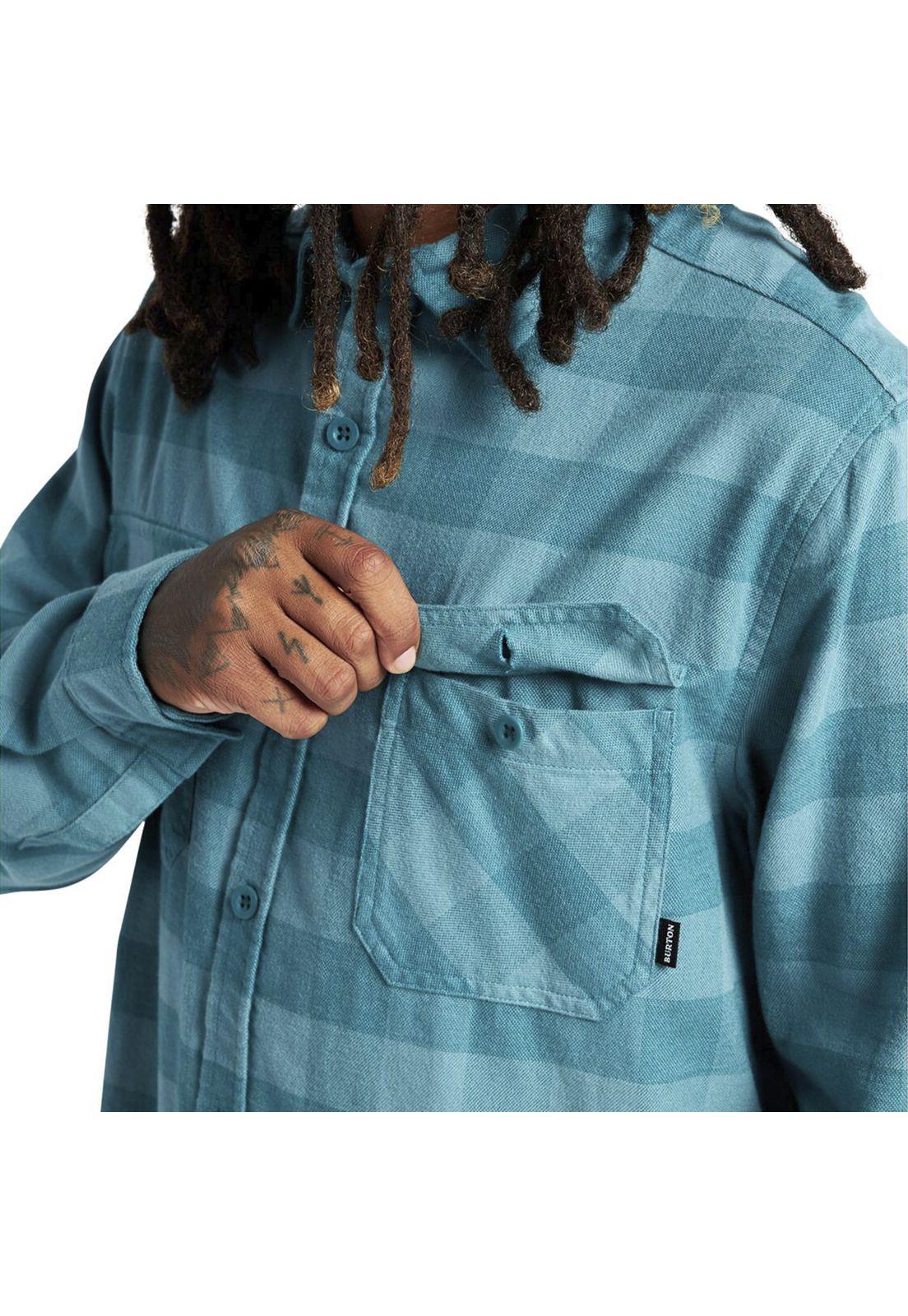 Camisa M/L Hombre Brighton Flannel Celeste-3