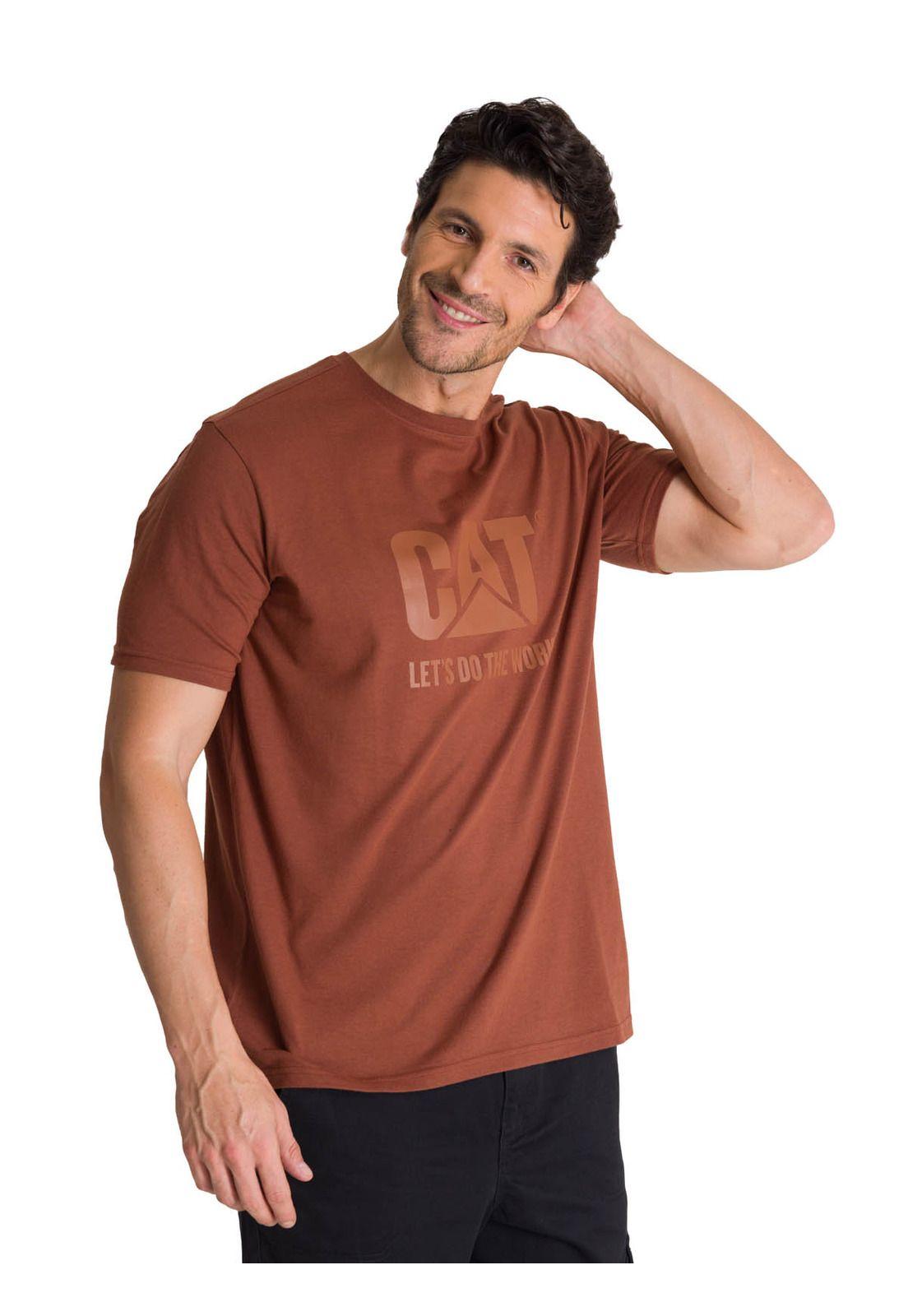 Polera Manga Corta Hombre Diseño Do The Work Rojo-1