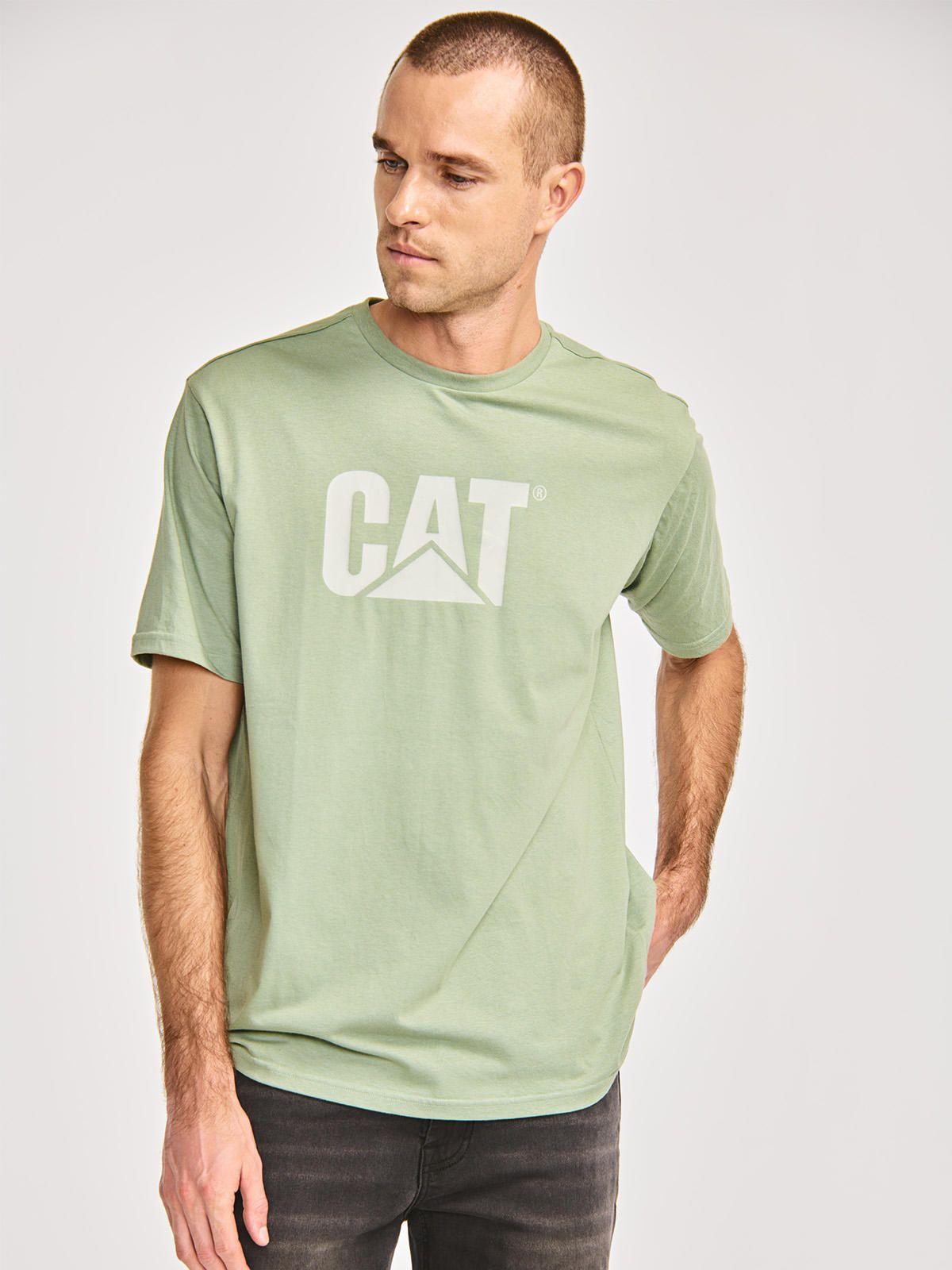 Polera Manga Corta Unisex Cat Logo Tee Verde-0