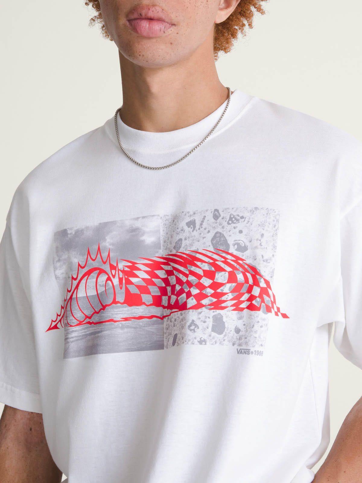 Polera M/C Hombre Wave Check Tee Blanco-5