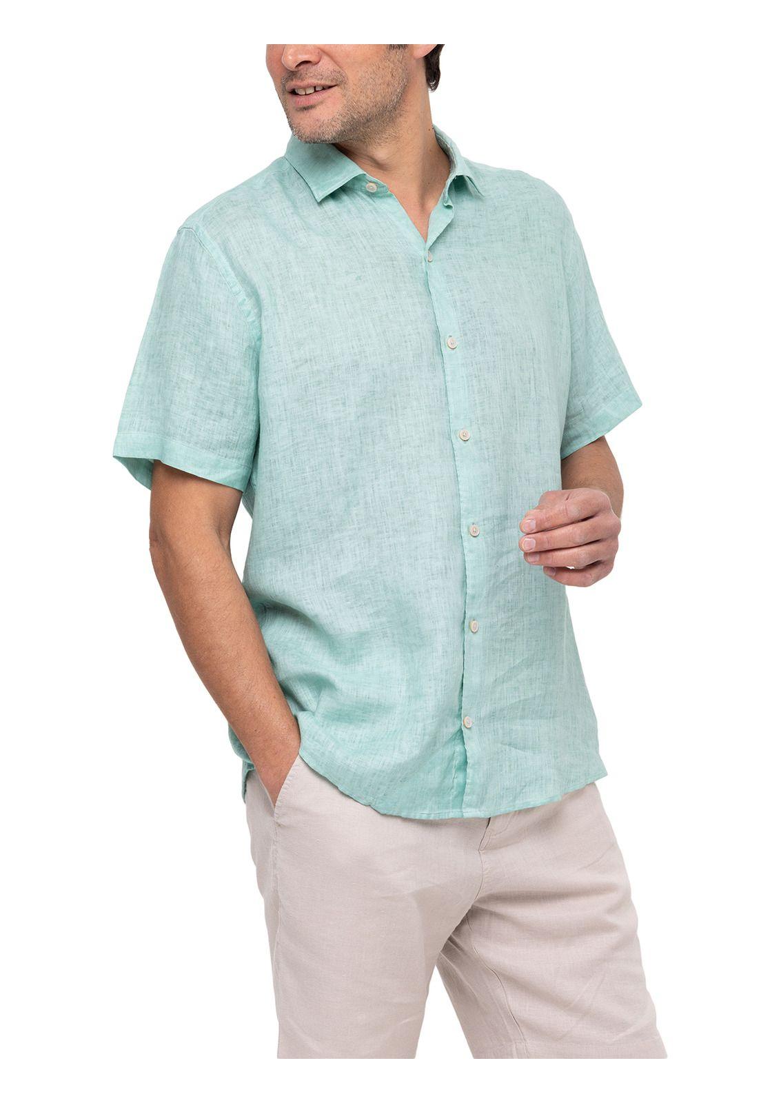 Camisa Lino Orgánico Linenjersey Verde Hombre-6