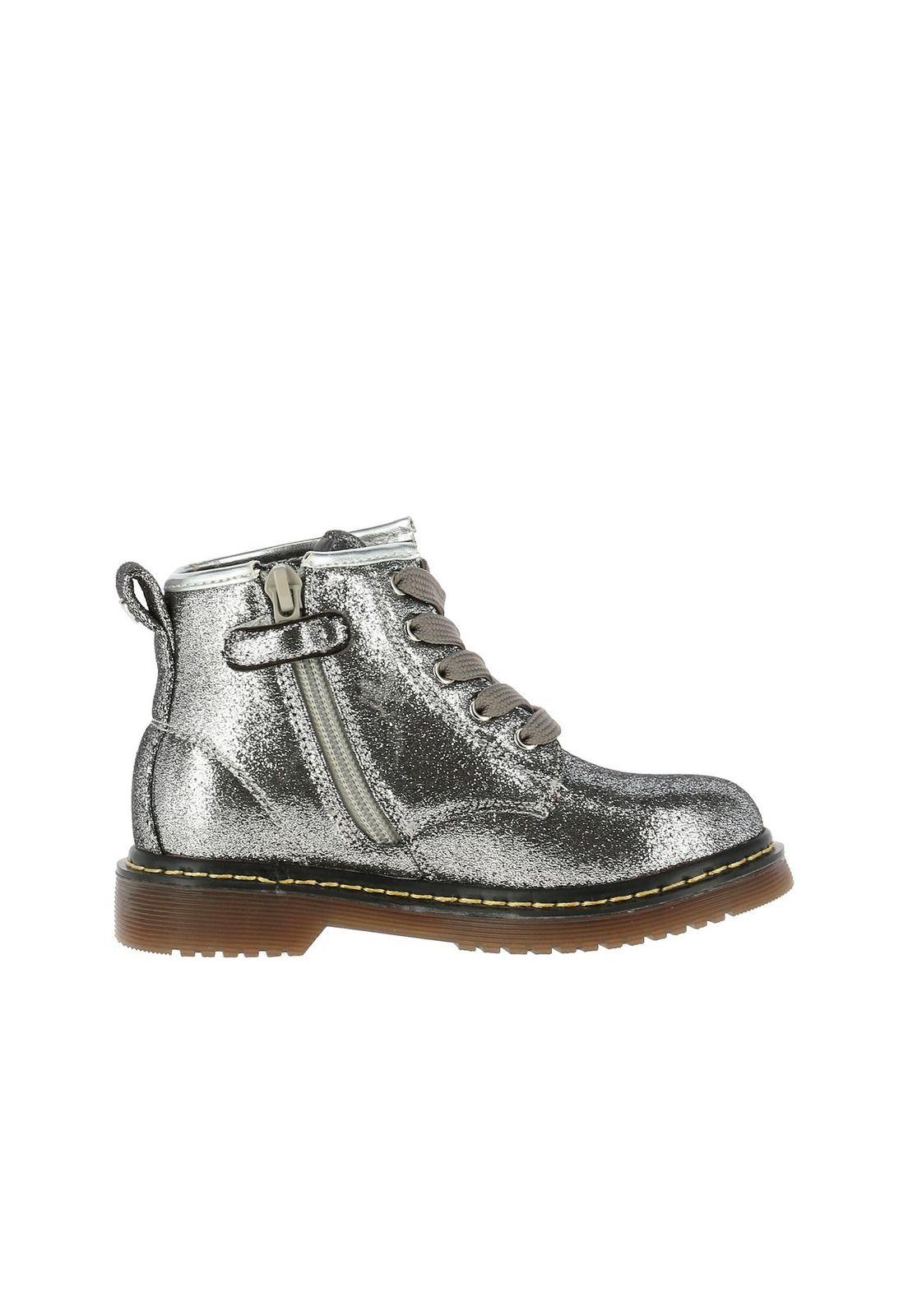 Botin  Delia Plateado-2