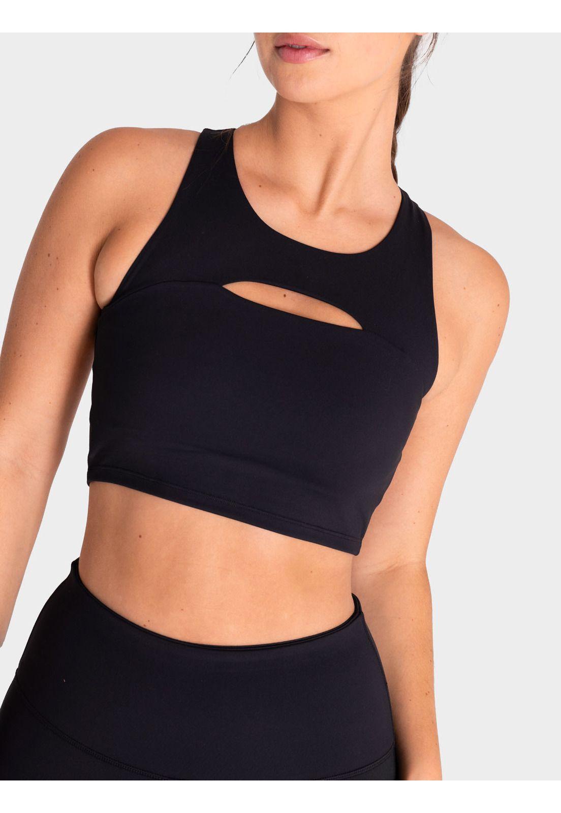 Peto deportivo Mujer Crop Aura Negro-1